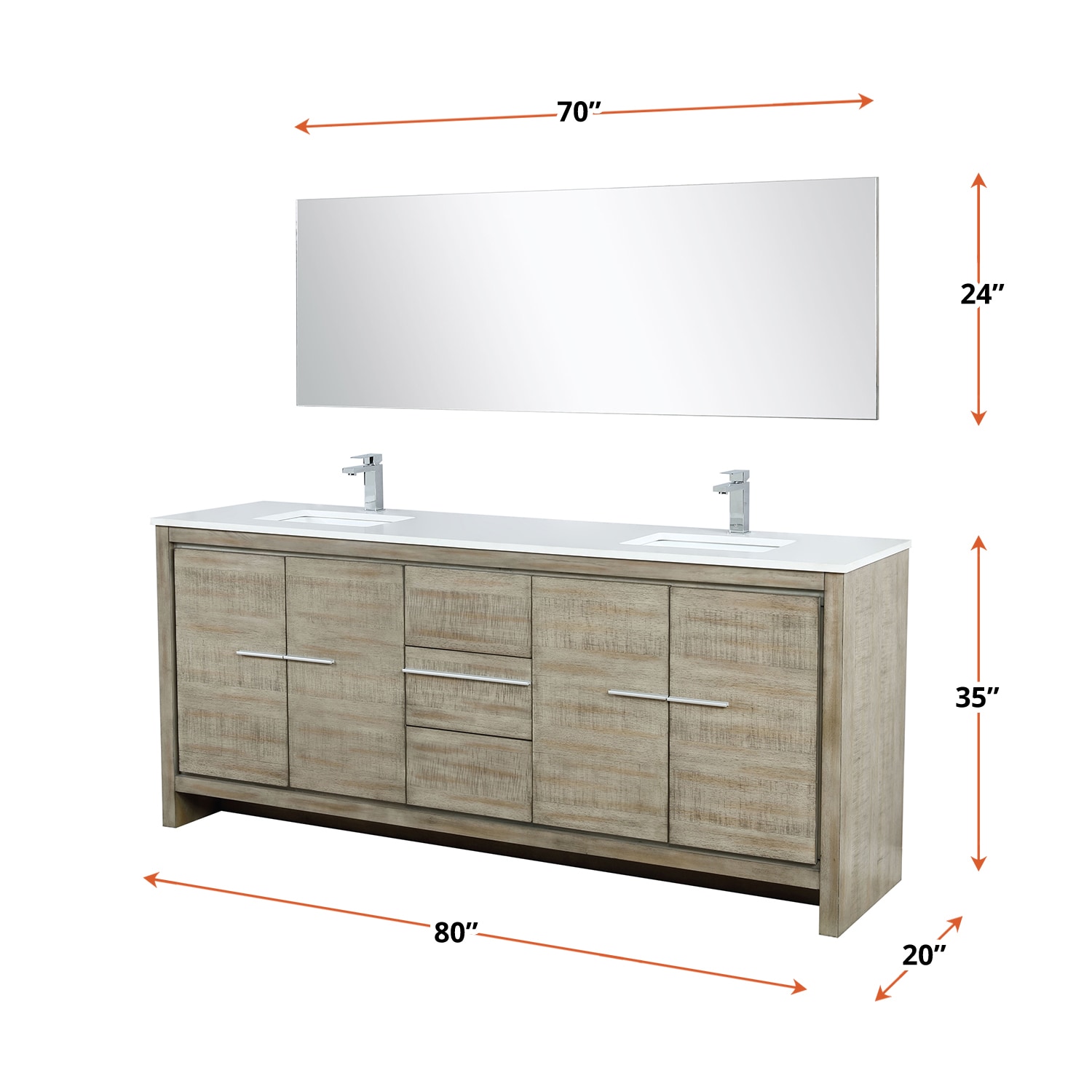 Lexora LLF80DKSODM70FCH Bath-Vanity-Combo - View #4