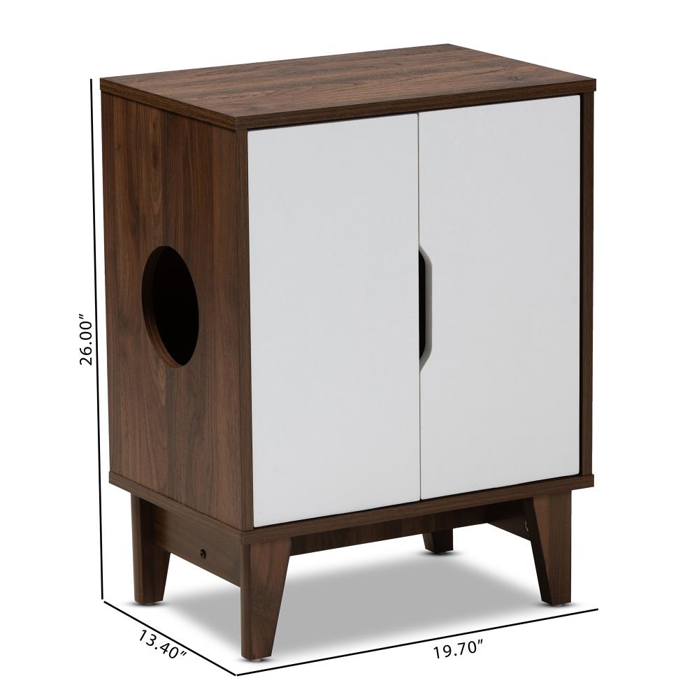 Baxton Studio White Walnut Litter Box Concealment in the Litter