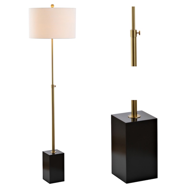 In Brass Gold Black Shaded Floor Lamp, Jonathan Y Floor Lamp Gold