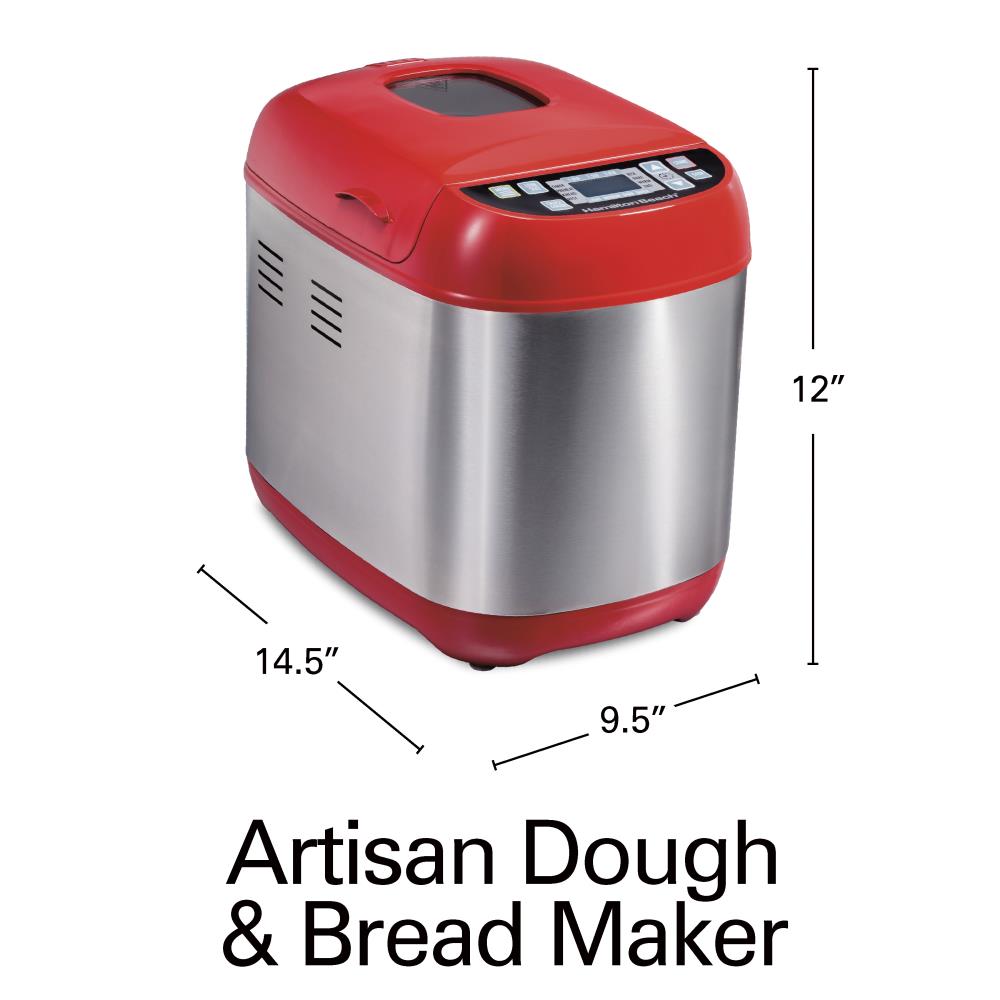 Hamilton Beach Red and Stainless Steel Stainless Steel Bread Maker