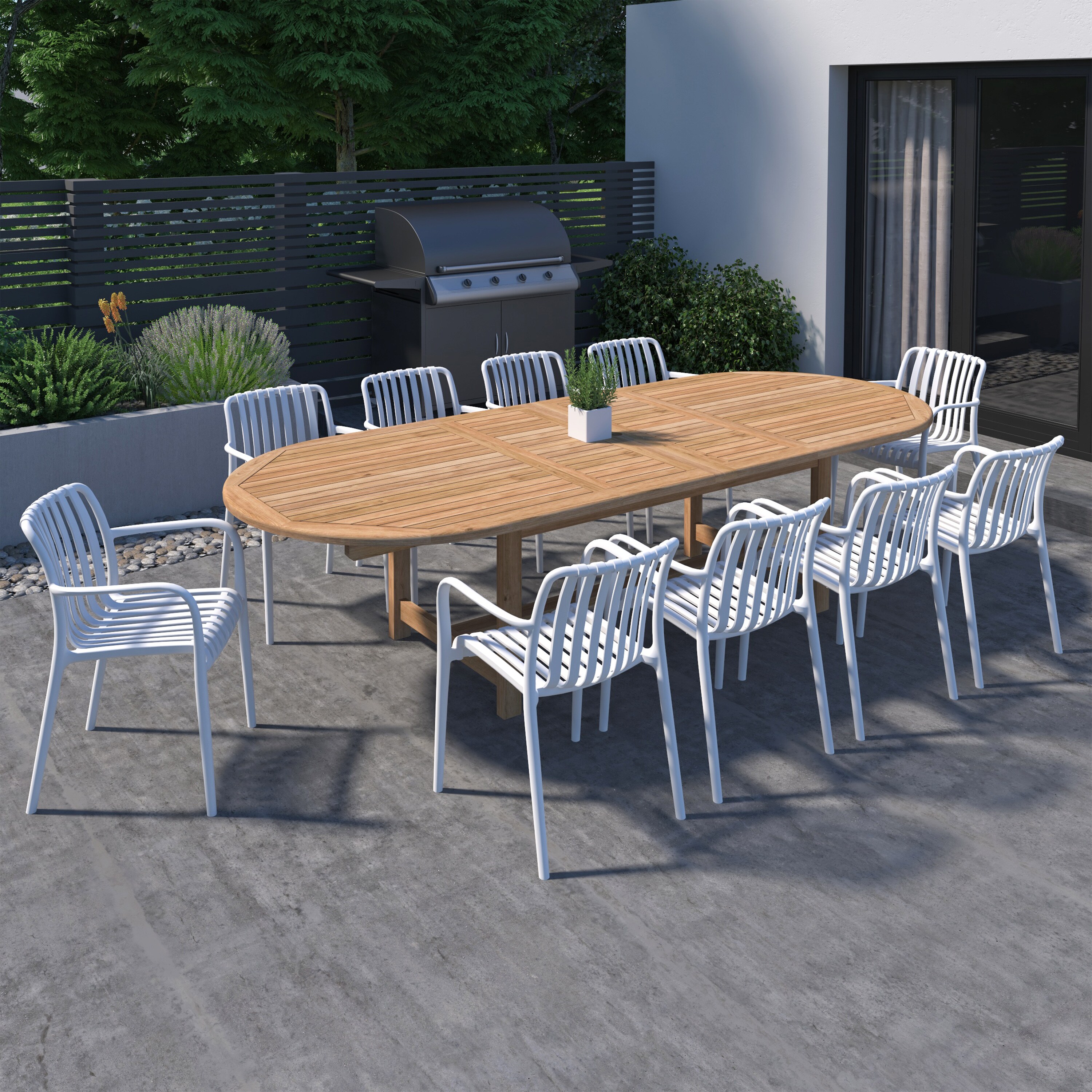 Amazonia LWS-DIANDLX-10CURWH Patio-Dining-Sets - View #3