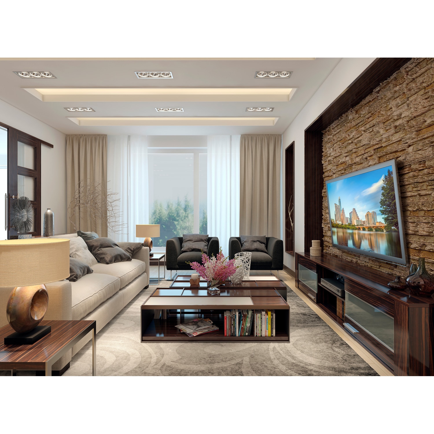 Black Steel Low-Profile Tilting TV Wall Mount for 42-90 inch Screens