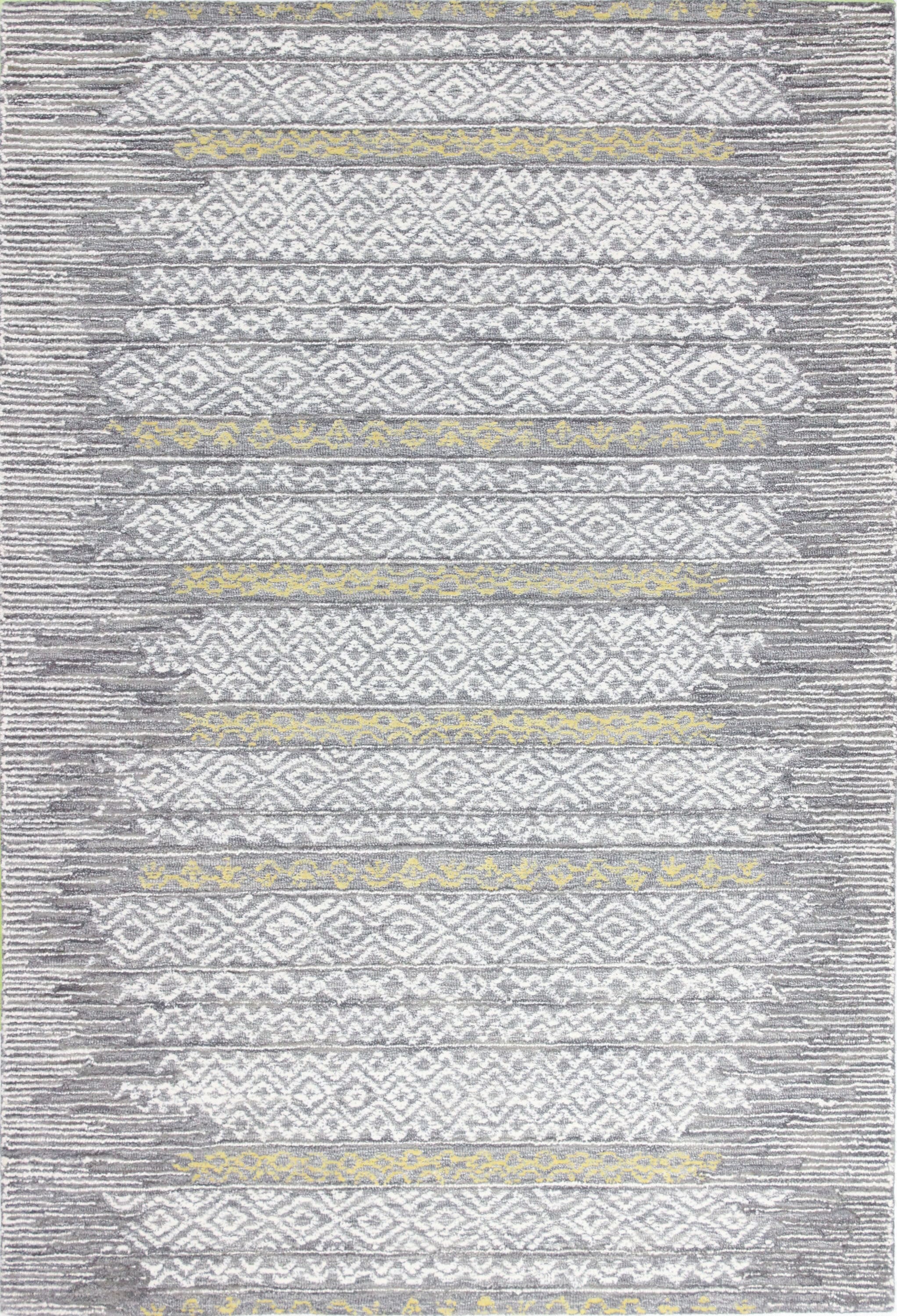 Bashian 649652295497 4 X 6 (ft) Wool Grey Indoor Geometric Moroccan Area Rug