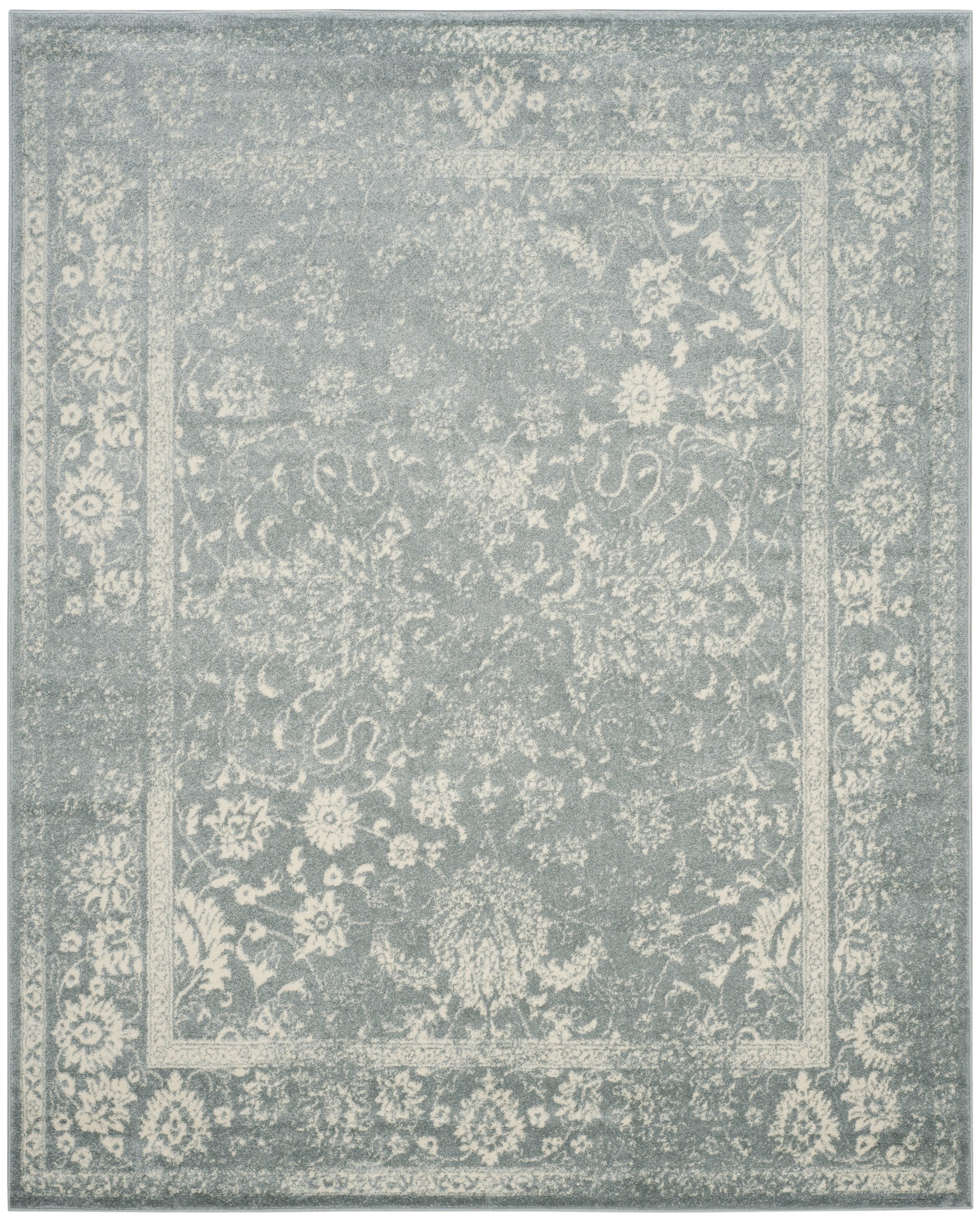 Safavieh Adirondack Kashan 9 X 12 (ft) Slate Ivory Indoor Distressed 