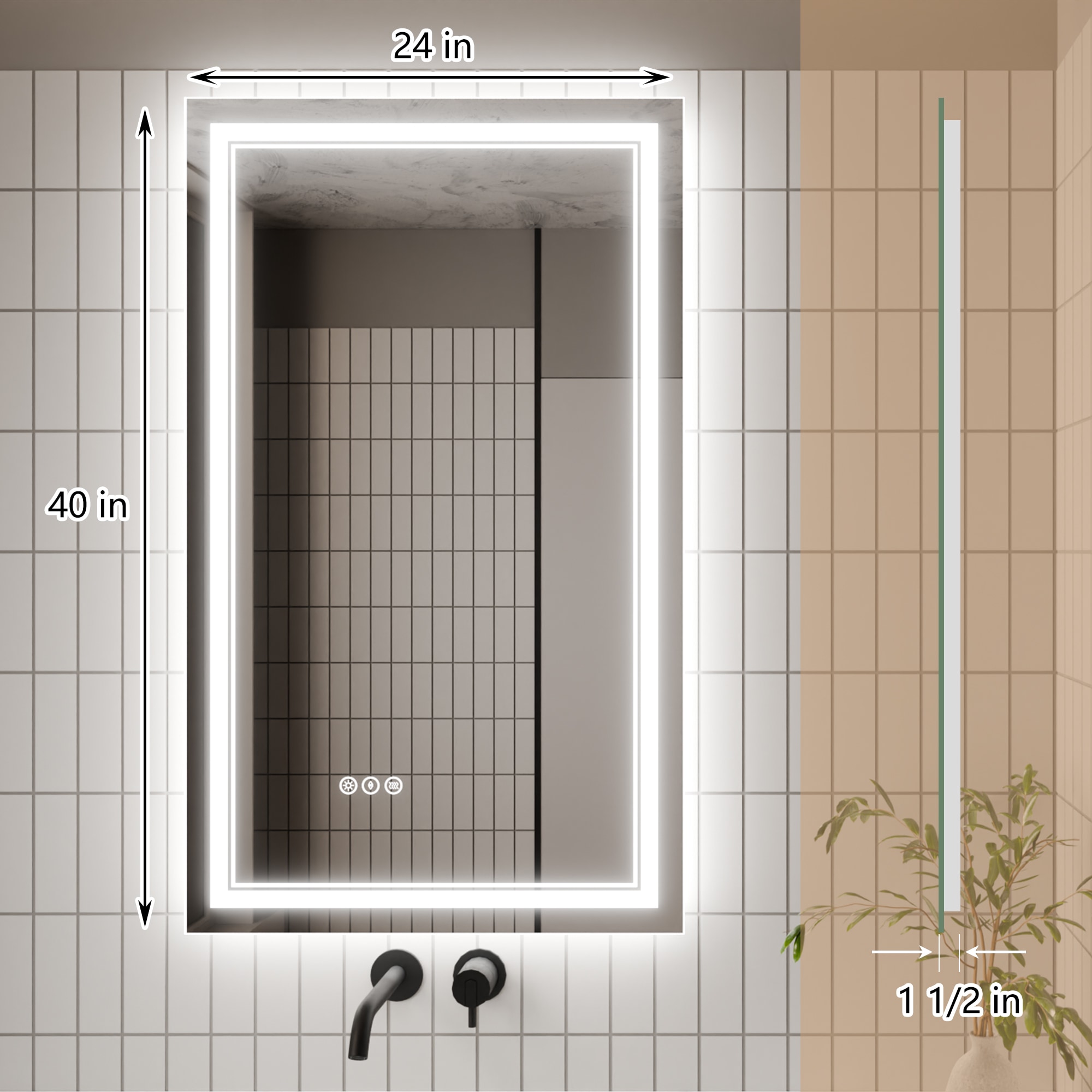 Forclover JSEX4024-BS1 Framed-Bath-Mirrors - View #8
