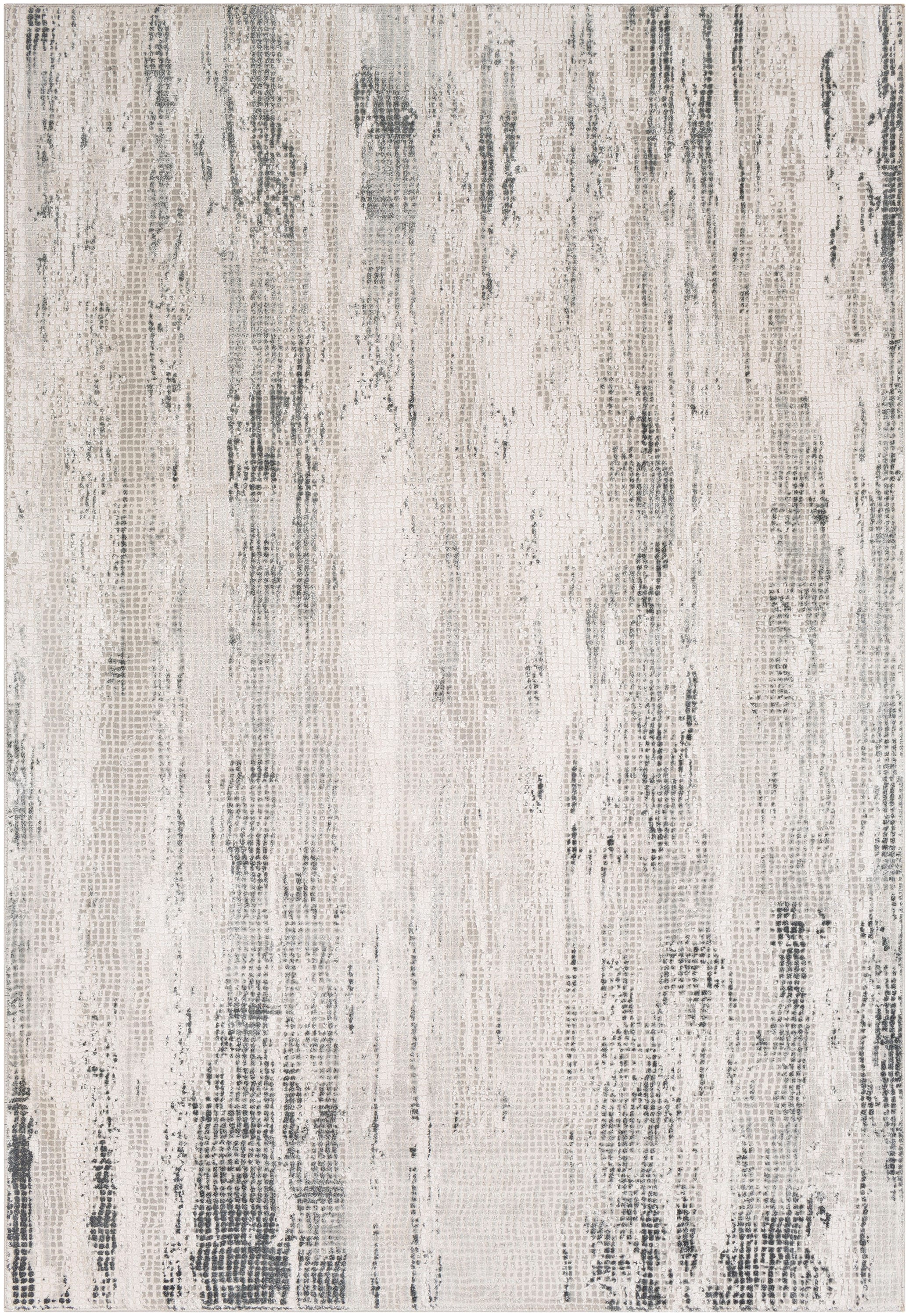 Reversible Gray 5' x 7' Wool-Blend Mid-Century Modern Area Rug