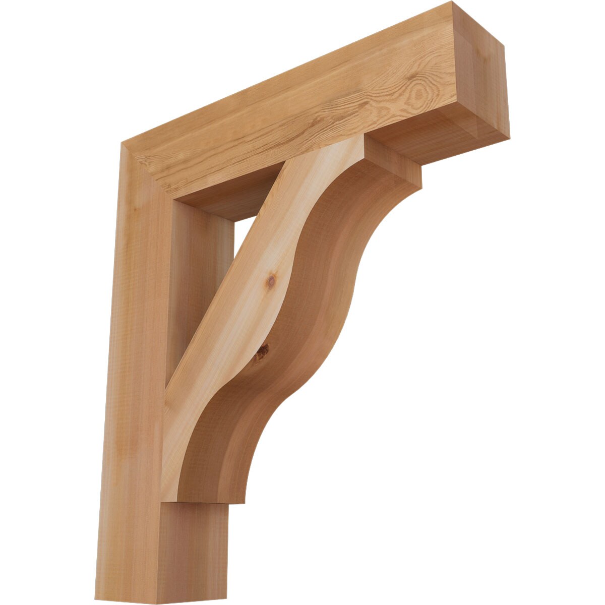 Ekena Millwork BKT06X28X32FST05SWR Funston Block Smooth 5-1/2-in x 28-in x 32-in Western red cedar Brown Wood Standard bracket