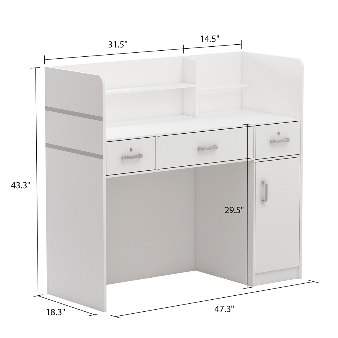 FUFU&GAGA 3-drawer L Shape Reception Desk at Lowes.com