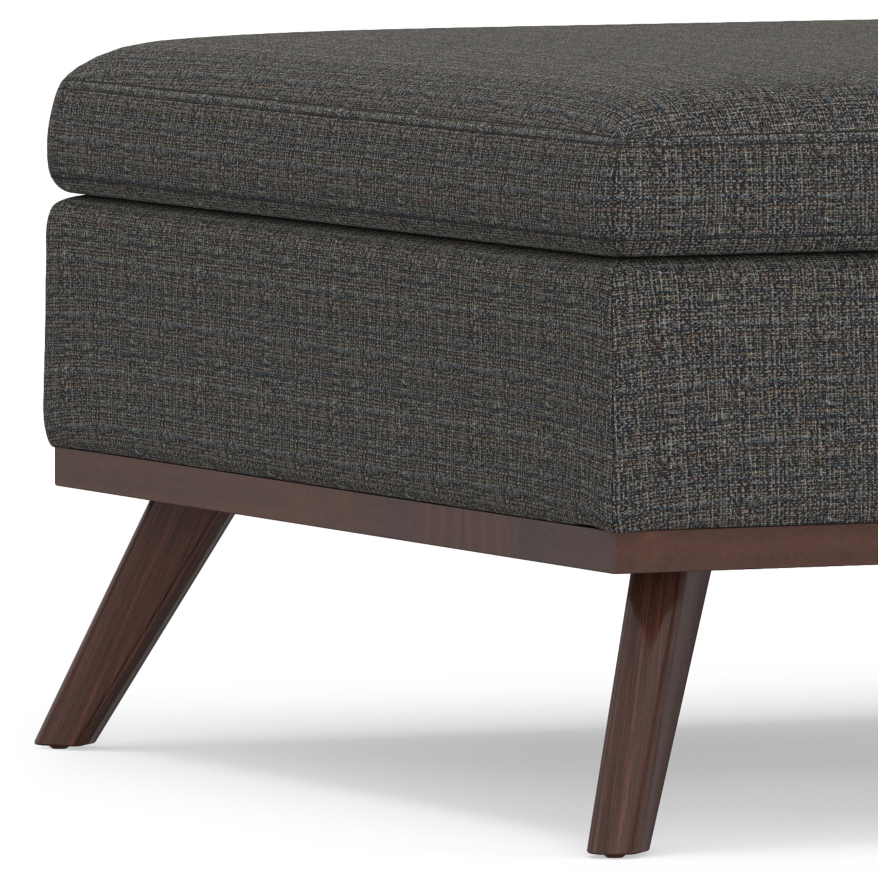 Owen Mid Century Ebony Square Storage Ottoman
