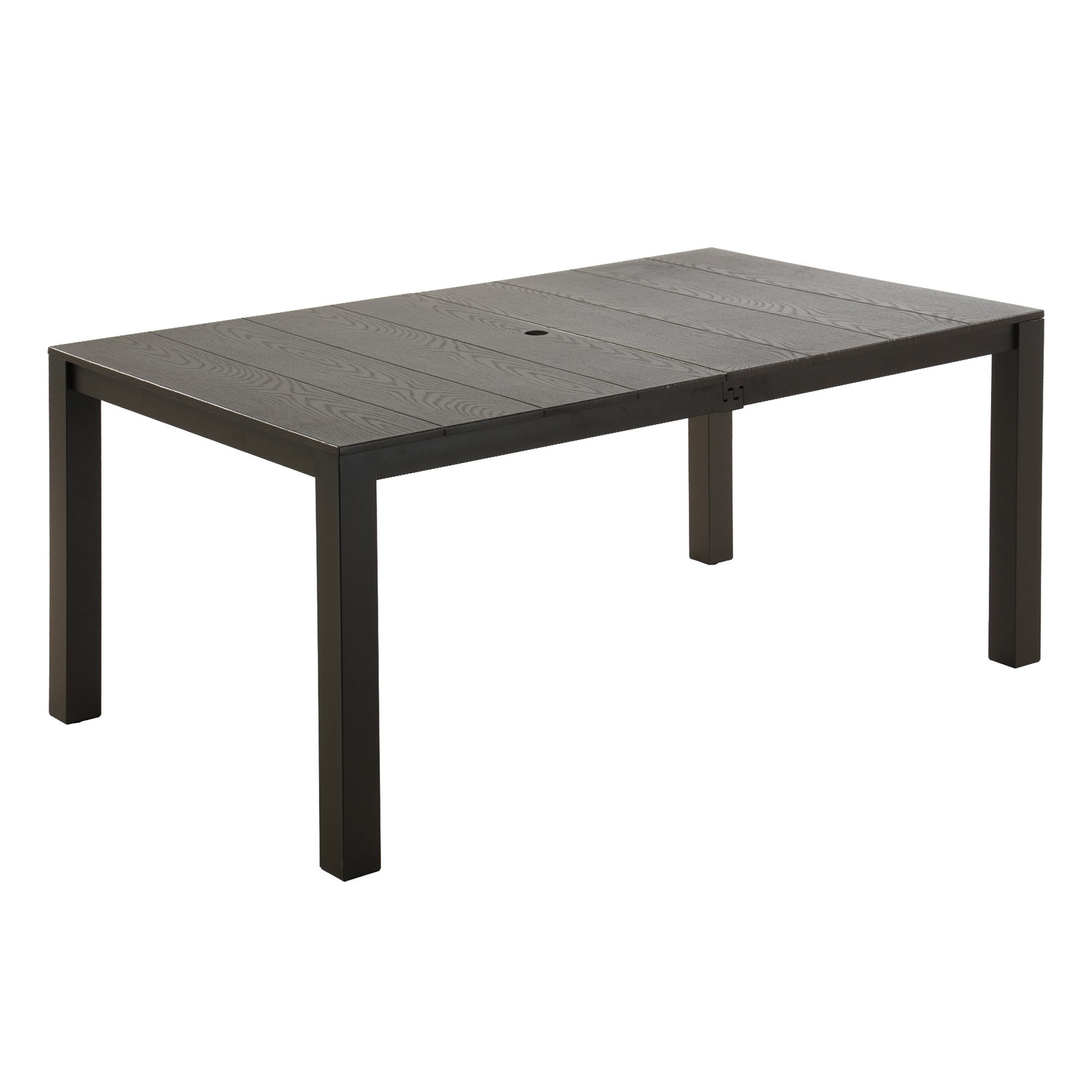 Clihome CL7401650002001 Cast Aluminum Rectangle Bistro Dining Table Rectangle Outdoor Dining 37.99-in W x 62.99-in L with Umbrella Hole