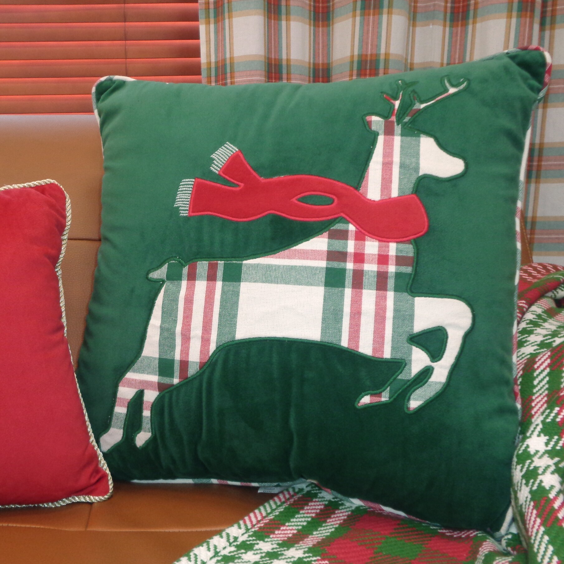 Home Reflections 18 Holiday Dec Pillows - 1 LED, 1 Solid 