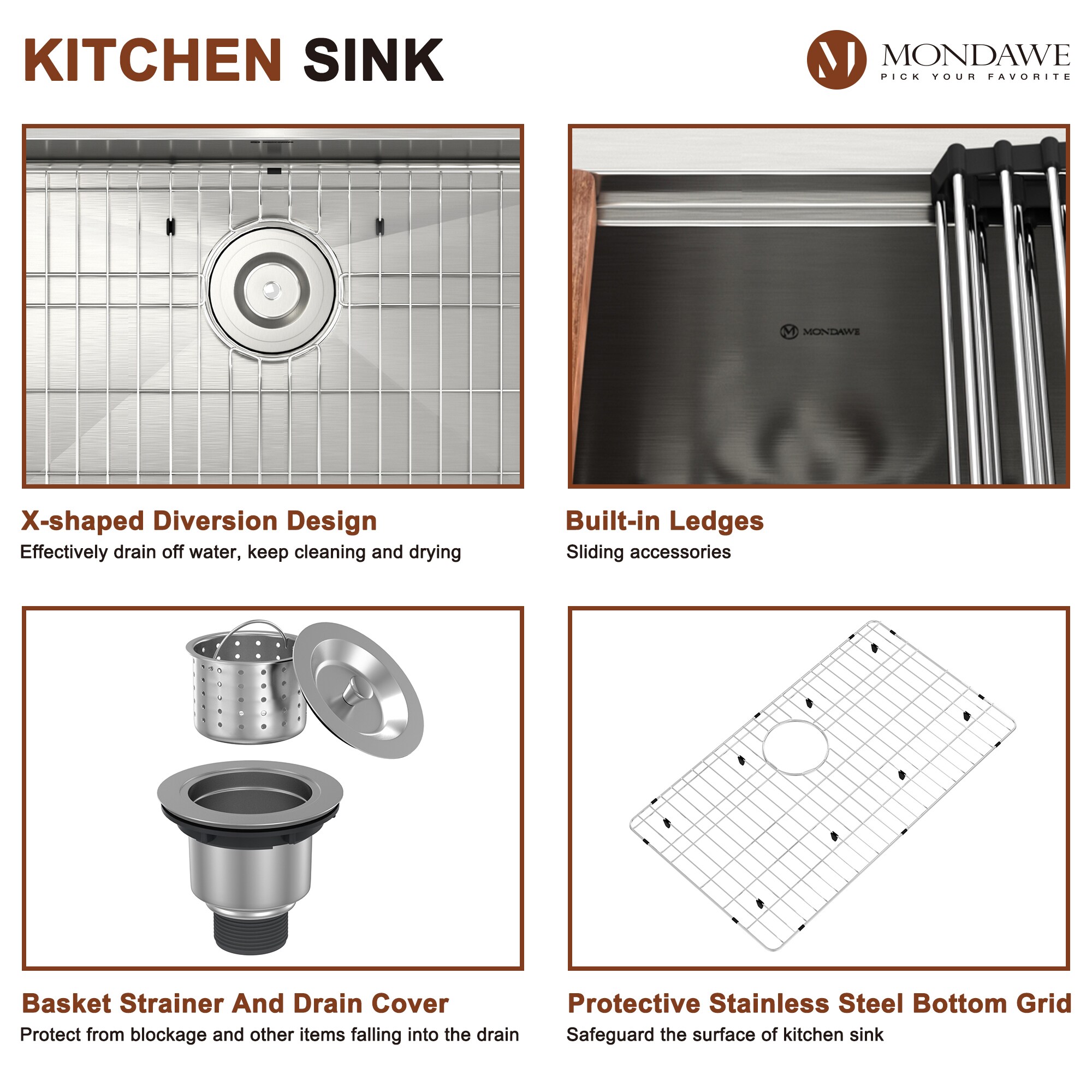 Mondawe MD-W5122-3 Kitchen-Sinks - View #4