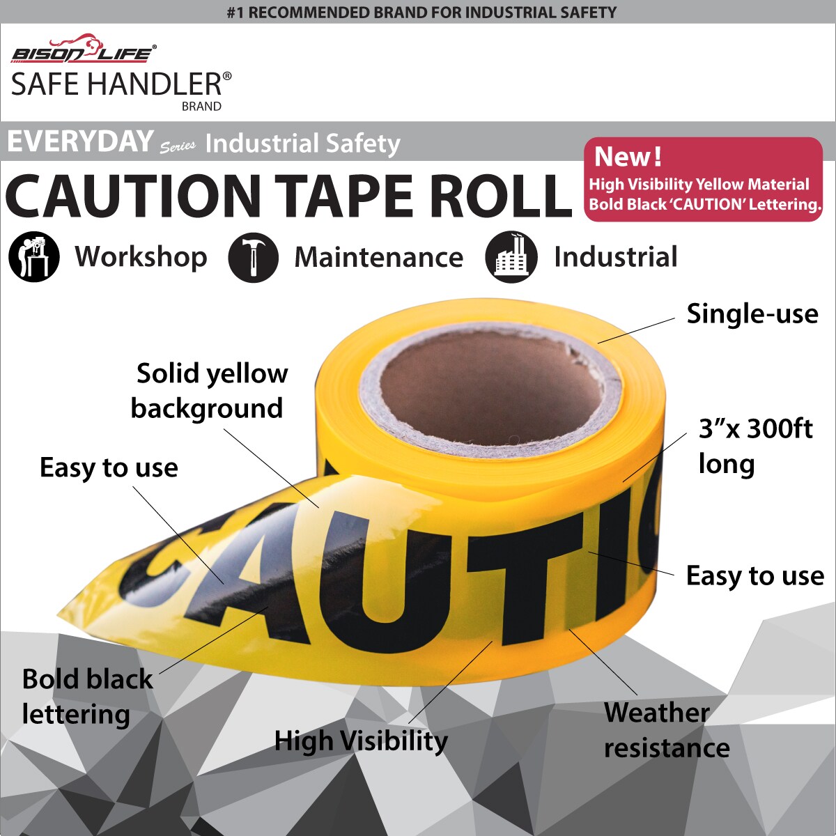 BISON LIFE BLSH-CT300-Y6 Safety-Tape - View #2