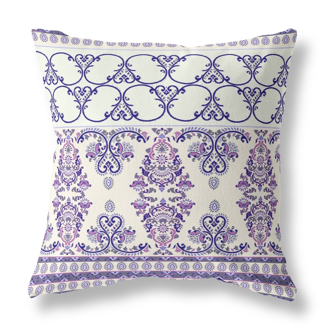 HomeRoots 4000470673 16-in x 16-in Purple, White Square Indoor Decorative Pillow