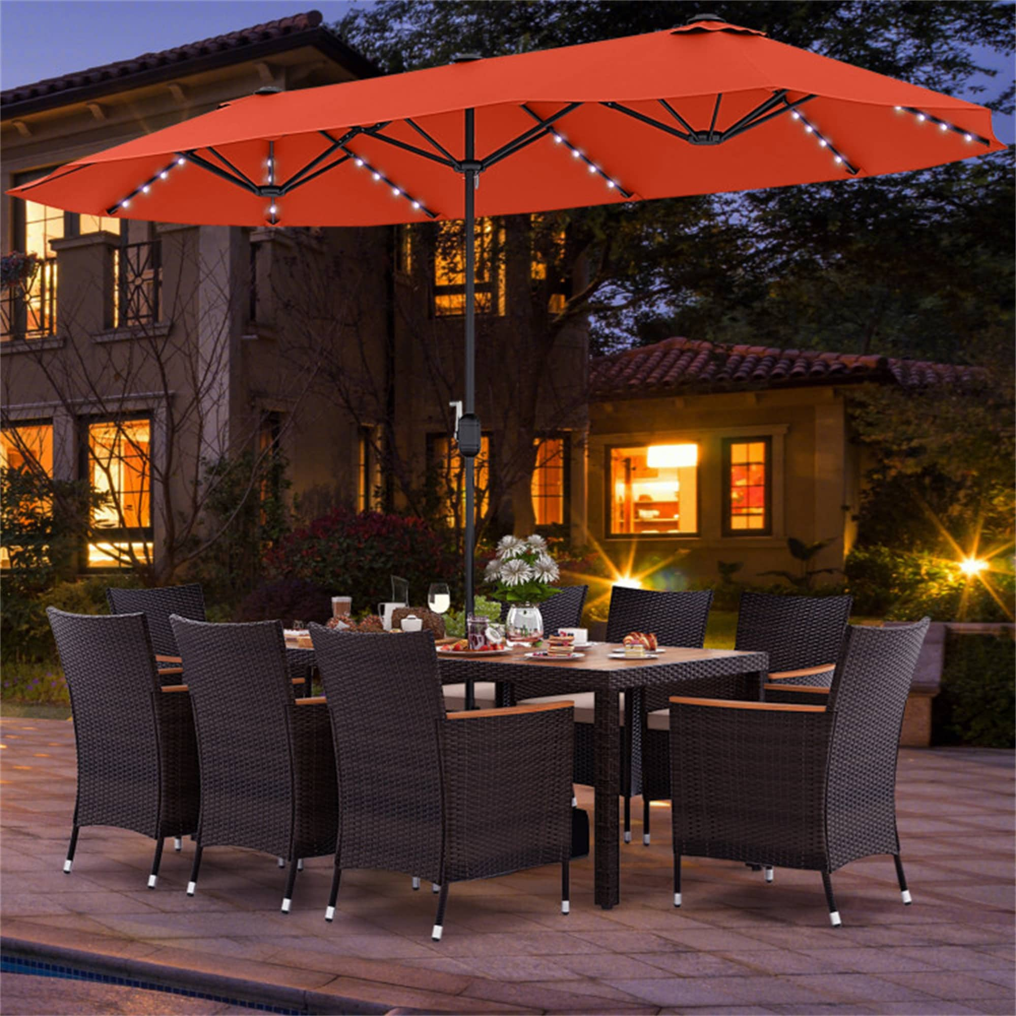 Patio umbrella and cushions best sale