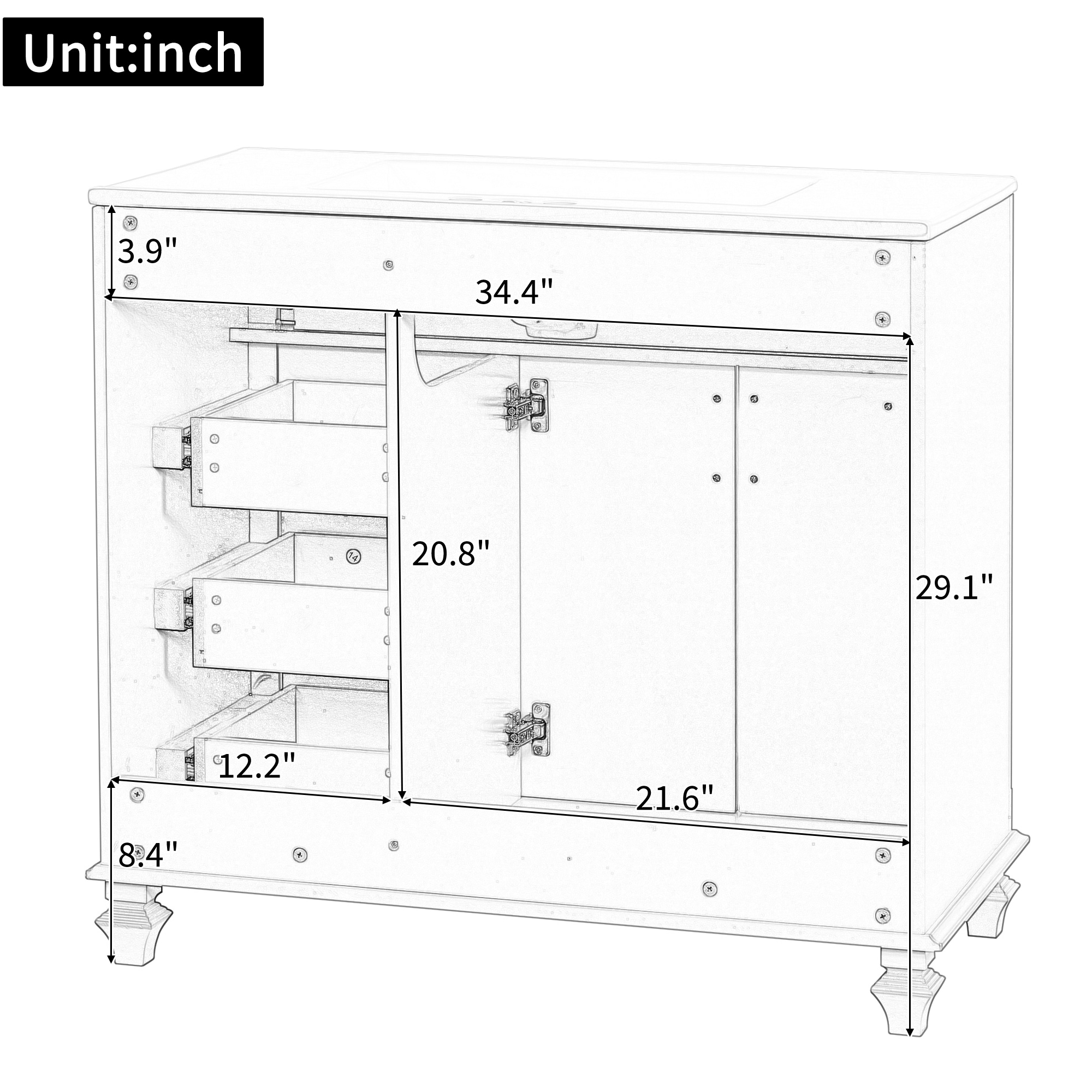 WELLFOR WA-6048DH Bath-Vanity-Combo - View #6