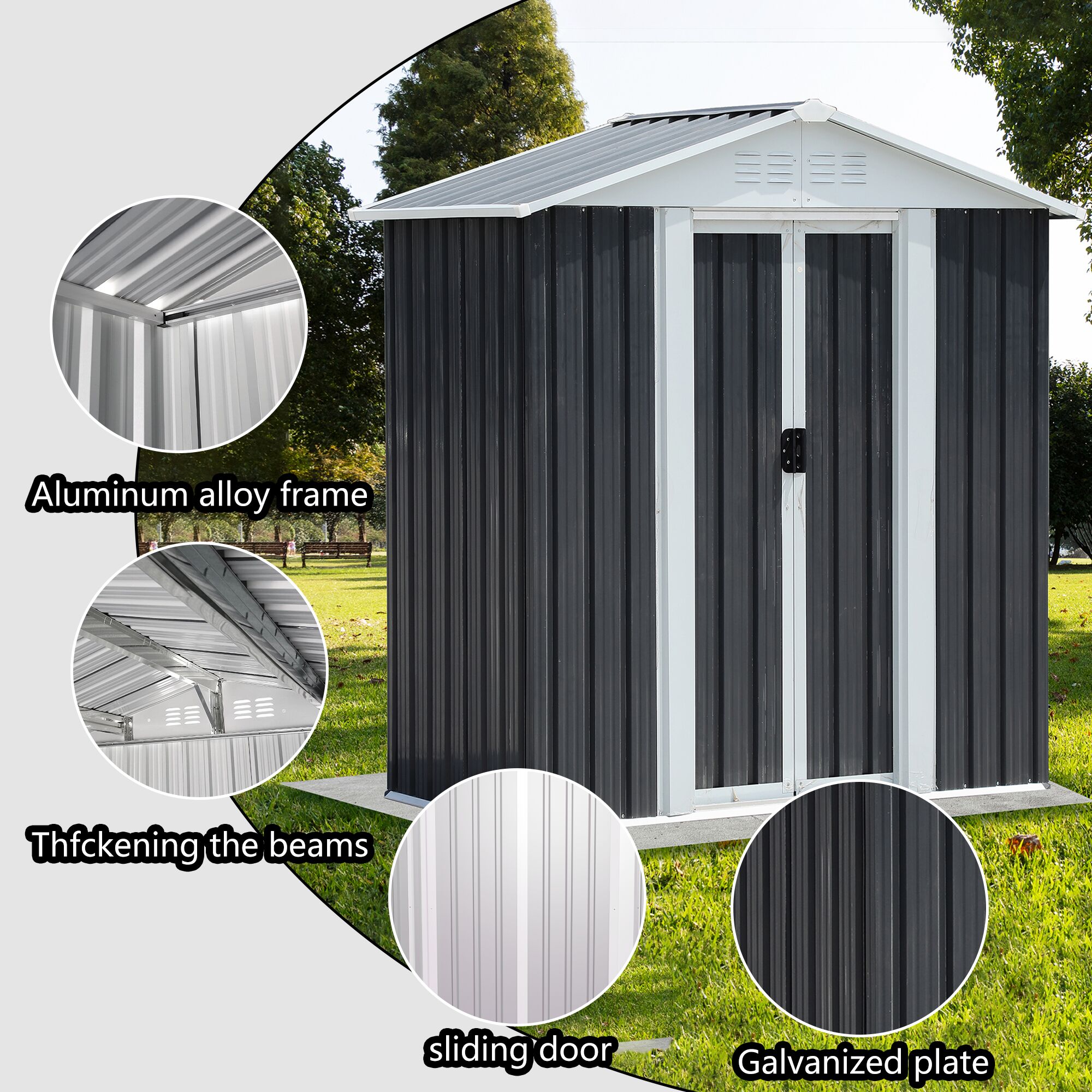 Siavonce XH360706 Metal-Storage-Buildings-Sheds - View #5