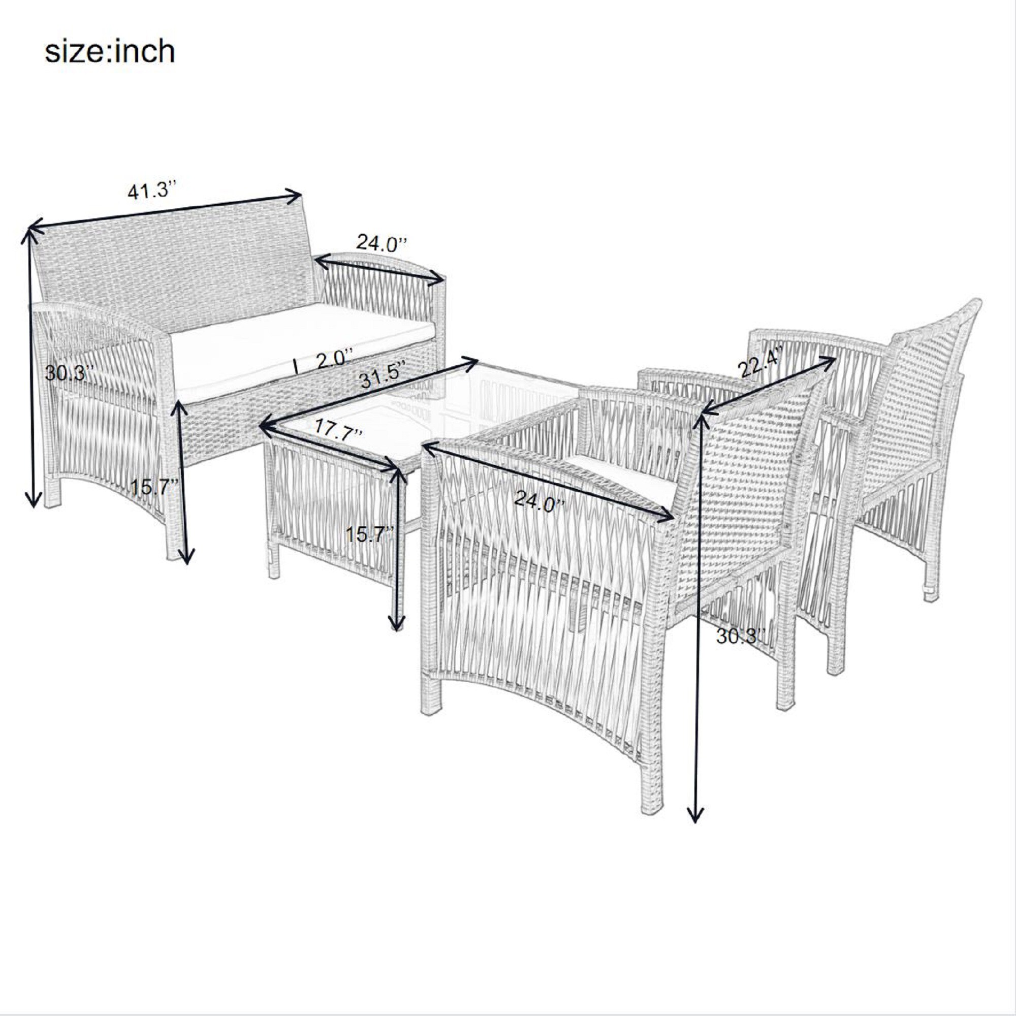 Nestfair PS20044D Patio-Conversation-Sets - View #9