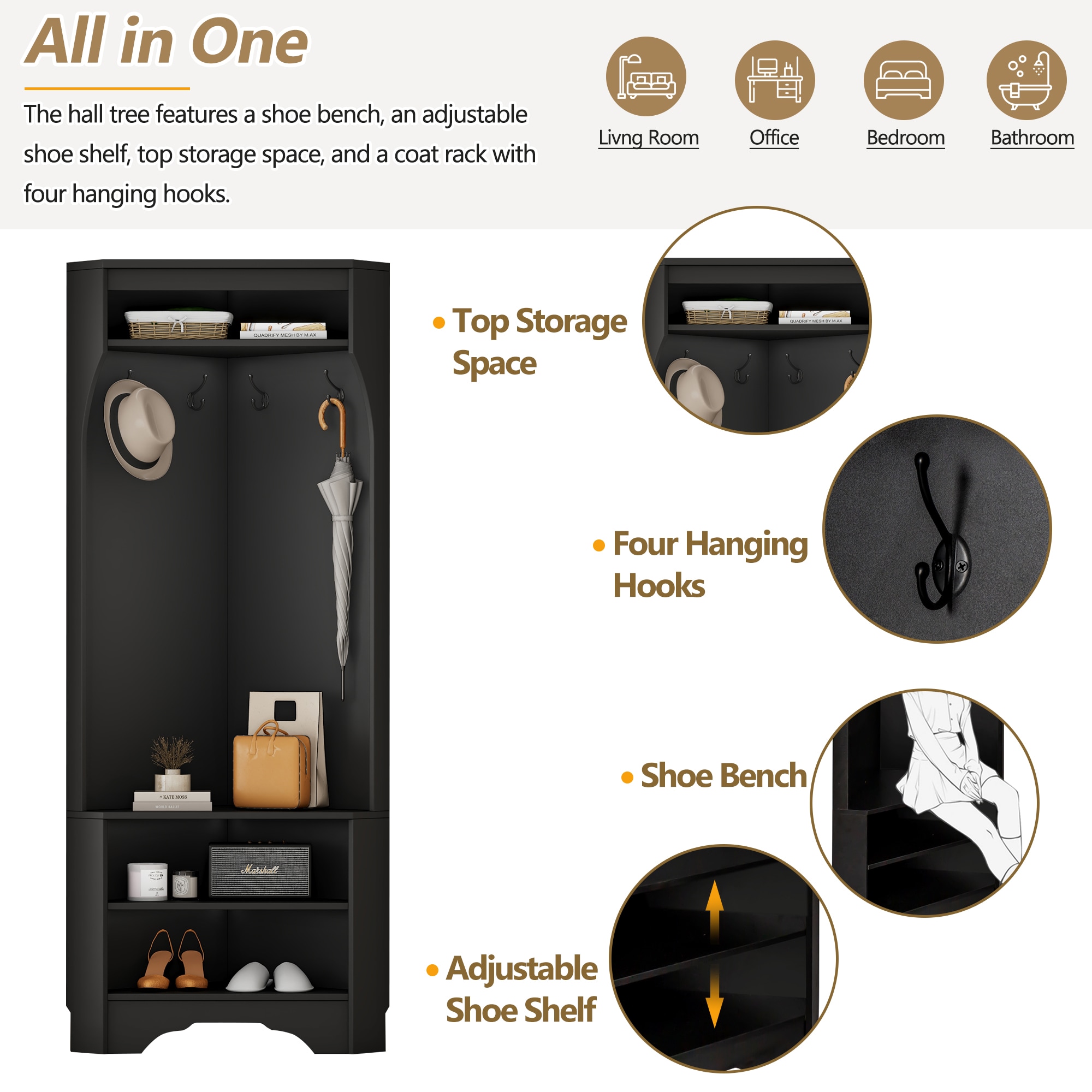 ModernLuxe N721P189665B Coatrack-Stands-Pedestals - View #2