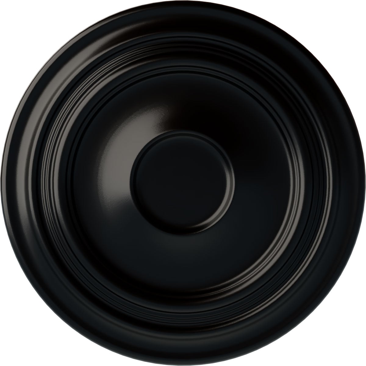Ekena Millwork CM24TRBLF Traditional 24.375-Inches W x 24.375-Inches L Painted Jet Black Polyurethane Whole Ceiling Medallion