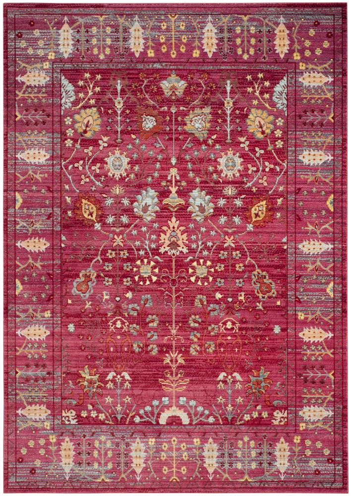 Safavieh VAL108P-5 Valencia Odessa 5 x 8 (ft) Loomed Polyester Fuchsia/Multi Rectangular Indoor Floral/Botanical Global Area rug