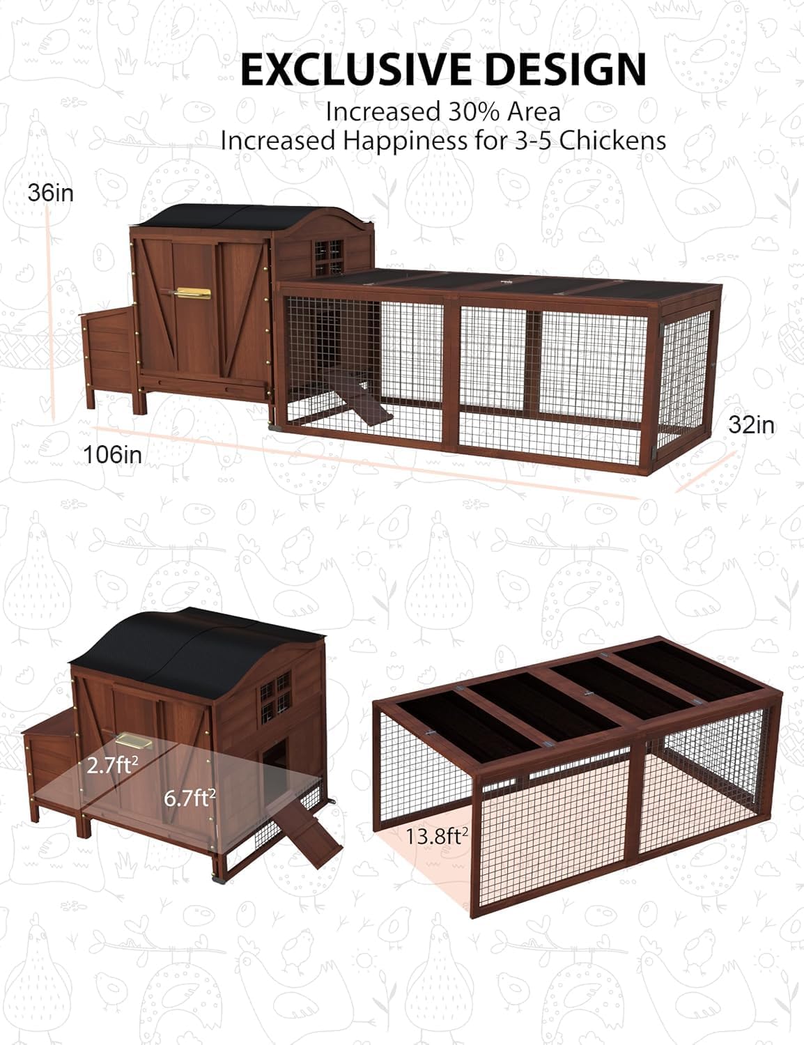 Garvee CNF-E3WHRDSFMM2 Chicken-Coops-Rabbit-Hutches - View #5