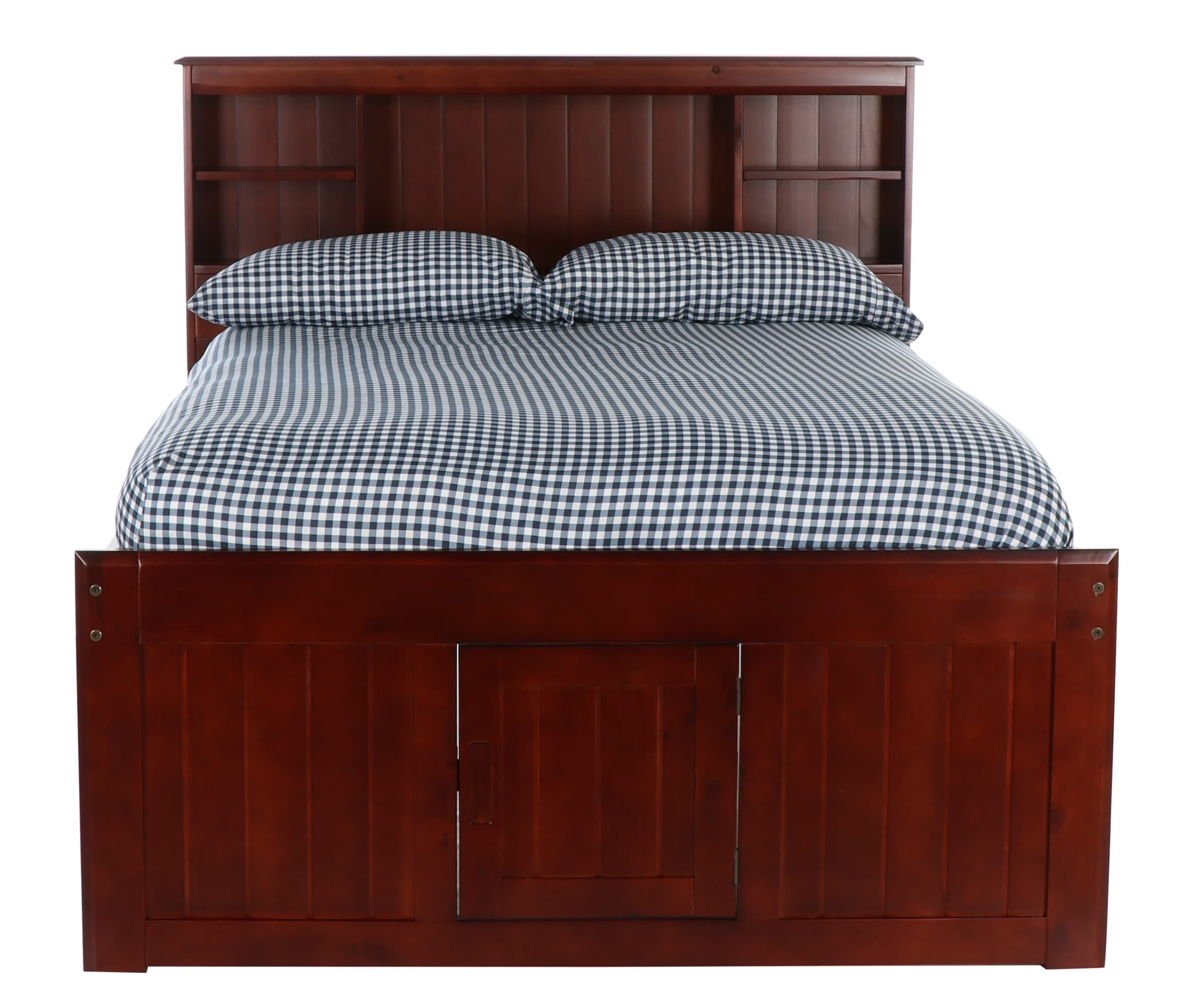 Oshome Rich Merlot Full Wood Captain Bed With Storage In The Beds Department At 2910