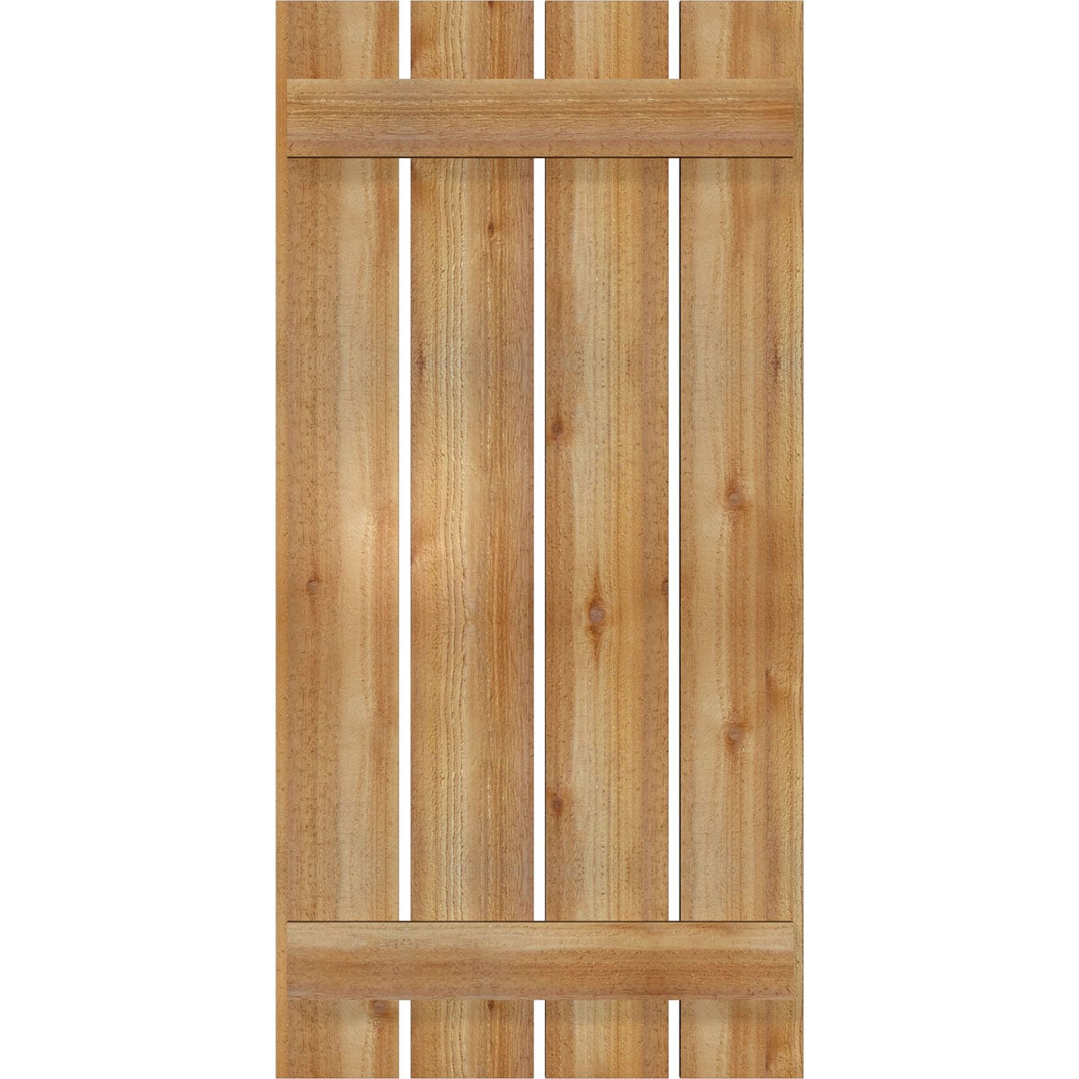 Ekena Millwork RBS06S23X047RWR 23-in W x 47-in H Unfinished Paintable/Stainable Board and batten Spaced Wood Exterior Shutters ( 2 -Pack )