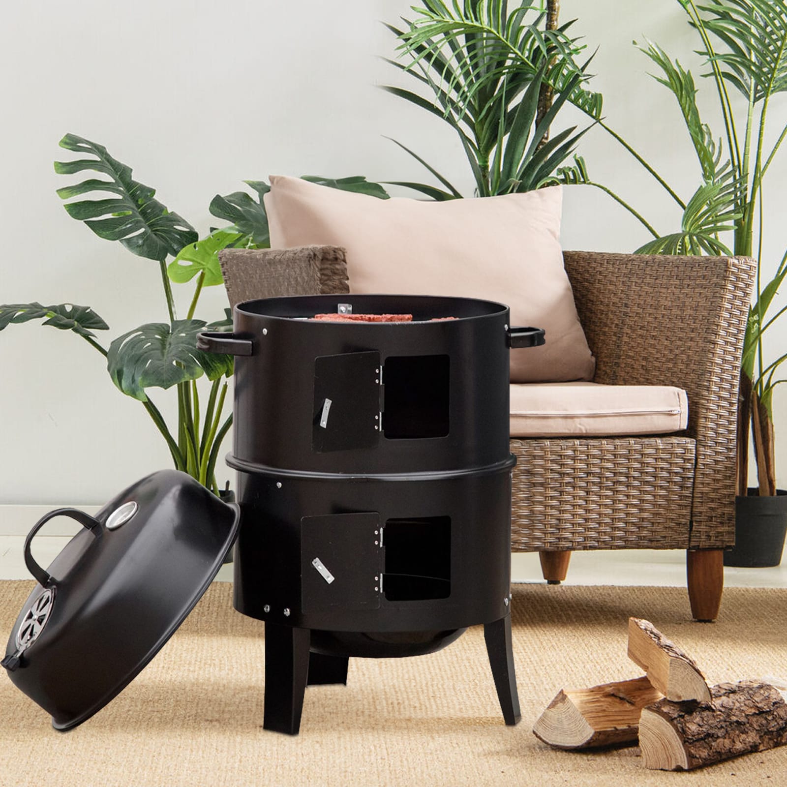Maocao Hoom JLH5Q3BJ Charcoal-Smokers - View #2