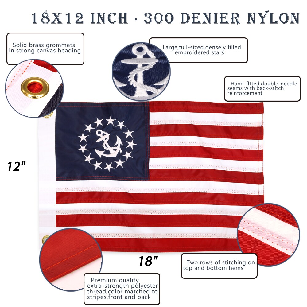 Anley United States Official Yacht Ensign Flag 1.5-ft W x 1-ft H ...