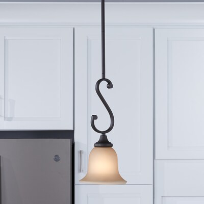 Kichler Monroe Olde Bronze Transitional Etched Glass Bell Pendant Light Kichler Monroe Olde Bronze Transitional Etched Glass Bell Pendant Light