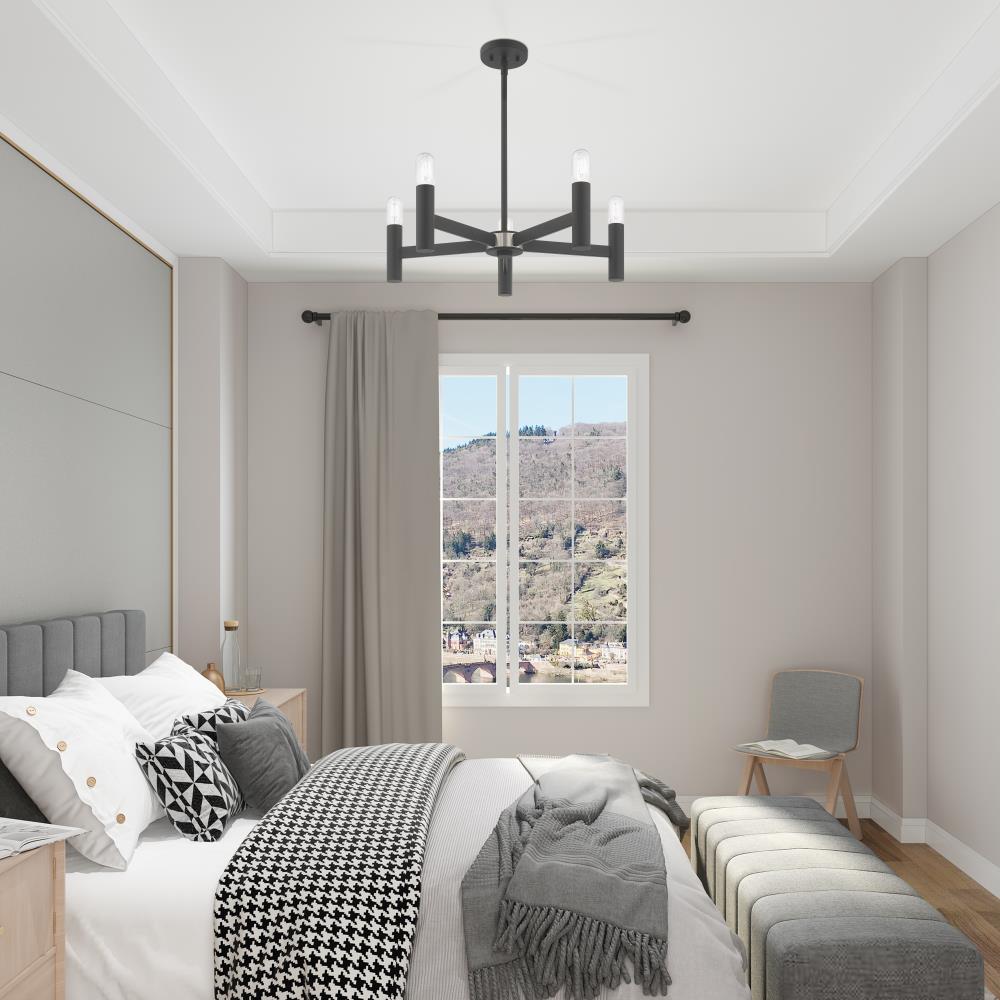 Copenhagen 5-Light Scandinavian Gray Steel Chandelier