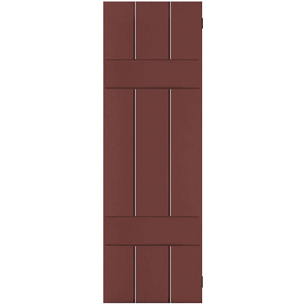 Ekena Millwork RWB12X031CRM 12-in W x 31-in H Cottage Red Board and batten Wood Exterior Shutters ( 2 -Pack )