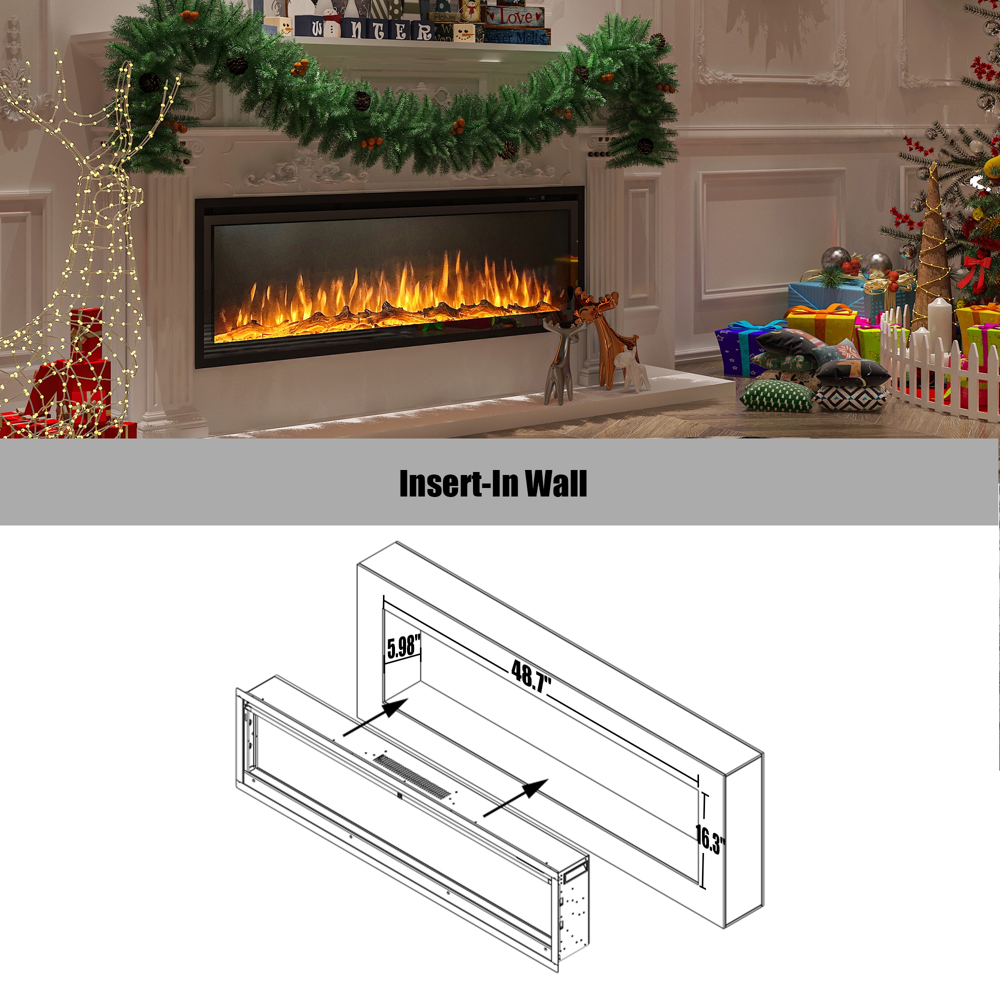 Mondawe OR-M6850B-TR Electric-Fireplaces - View #10