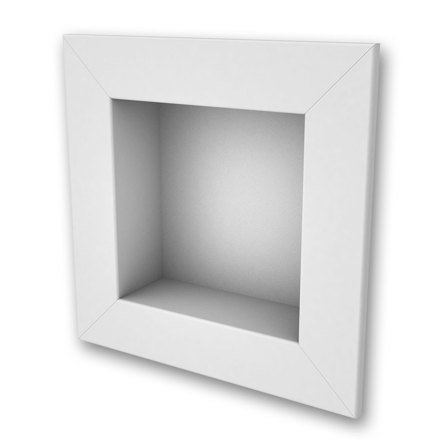 FlexStone 17 in. x 17 in. Square Recessed Shampoo Caddy in White