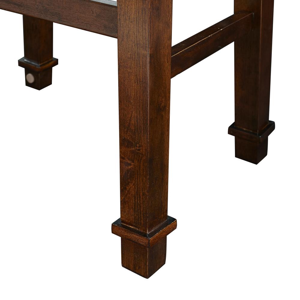 Kennedy 30" Walnut and Brown Backless Wood Barstool