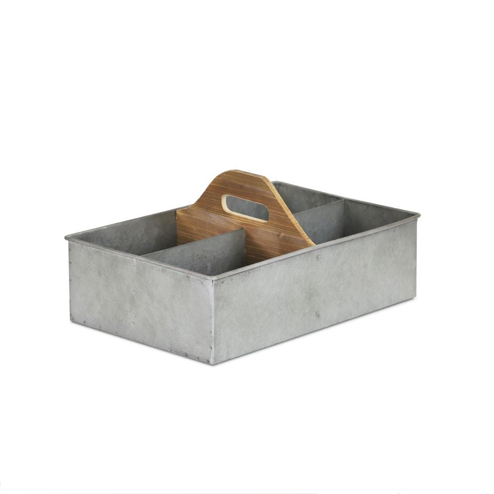Cheung's FP-4413L Trays and caddies 9.75-in x 15-in Silver 4 Divided Rectangle Serving Caddy