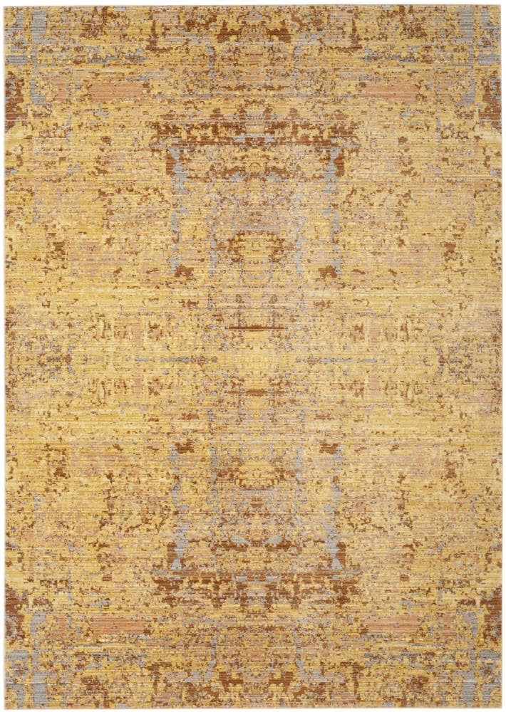 Safavieh MYS971C-4 Mystique Enix 4 x 6 (ft) Loomed Polyester Gold/Multi Rectangular Indoor Distressed/Overdyed Oriental Area rug