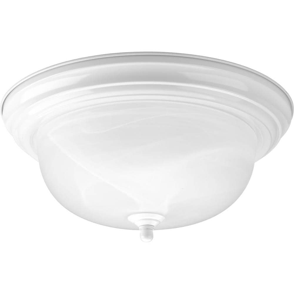 Progress Lighting P3925-30 Melon 2 -Light 13.25-in White Flush Mount Light