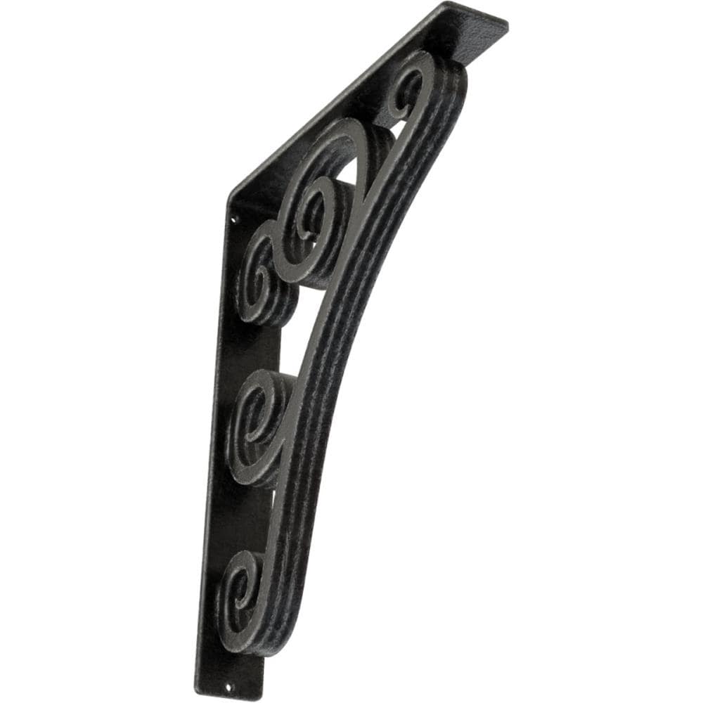 Ekena Millwork BKTM02X12X15TTNAPW Tristan 12-in x 2-in x 15-in Gray Wrought iron Countertop support bracket