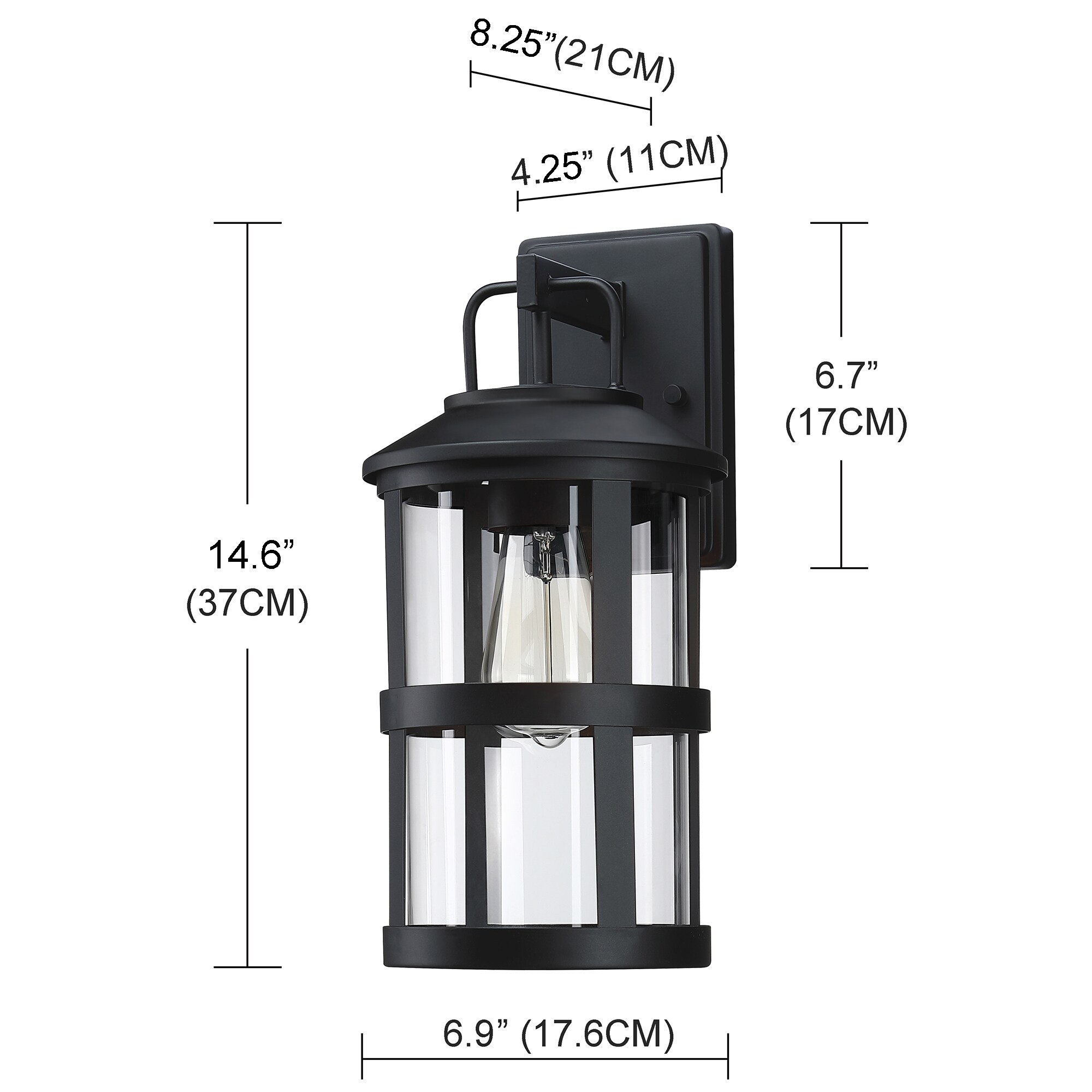 FAYMART LIGHTING FL13931-BK Outdoor-Wall-Lighting - View #2