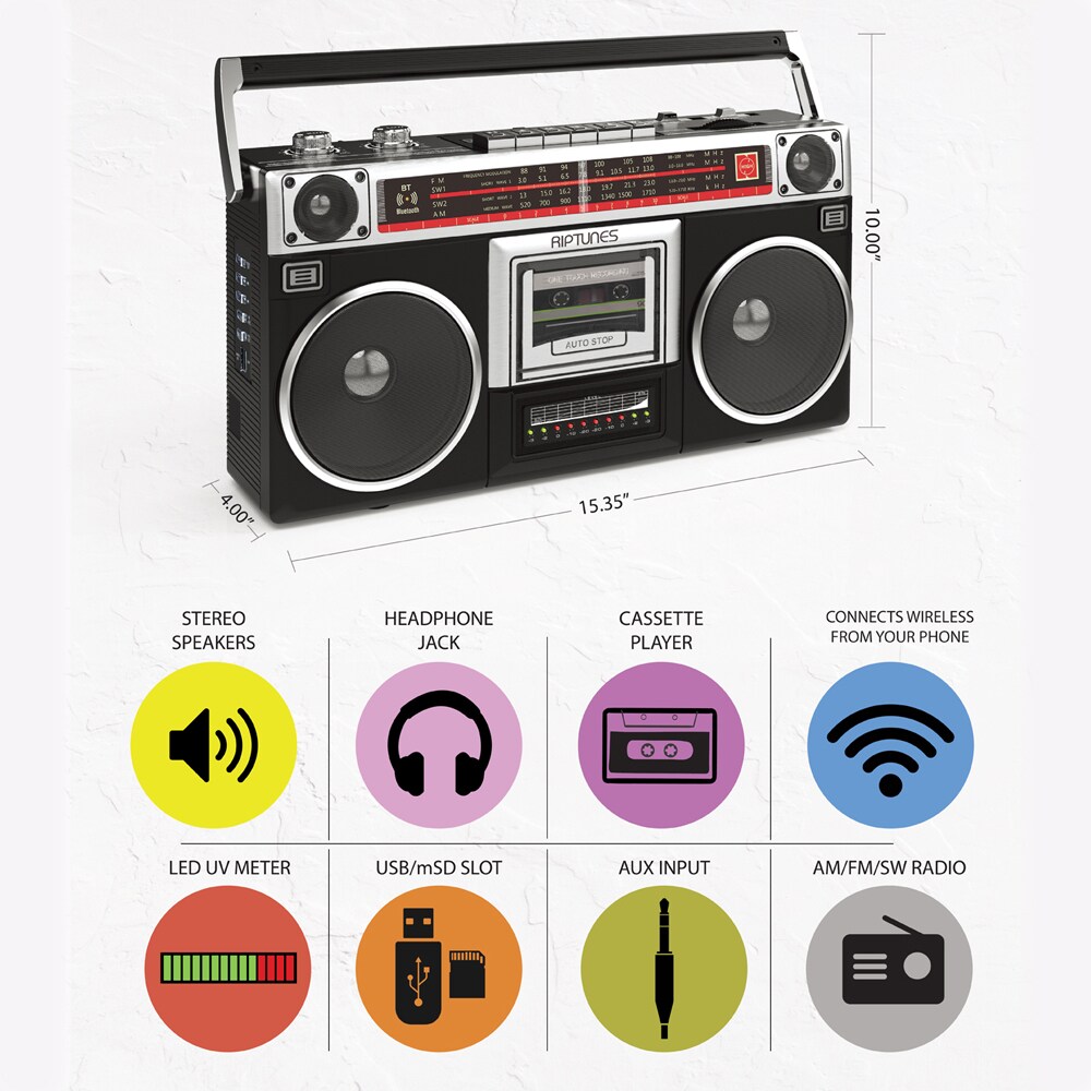 Riptunes WRACR510BTK697 Boomboxes-Radios - View #3