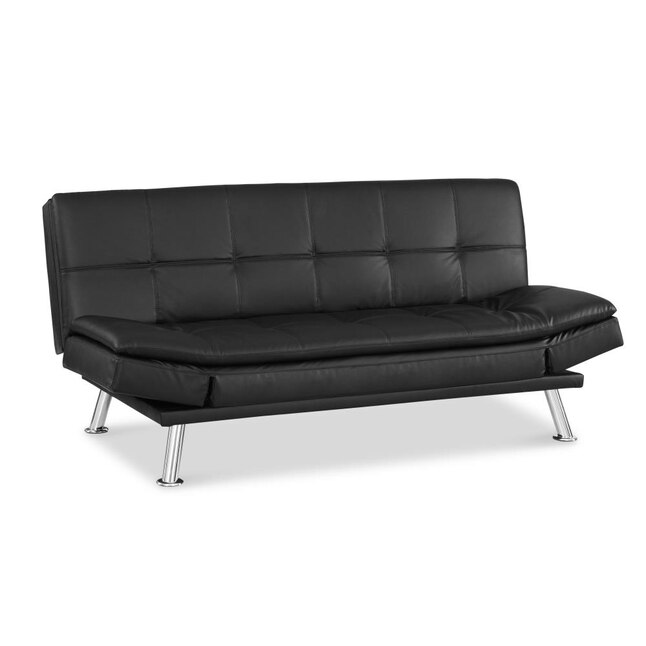 Sofa Bed In The Futons Beds, Ursina Faux Leather Round Arm Loveseat Sofa Bed With Storage