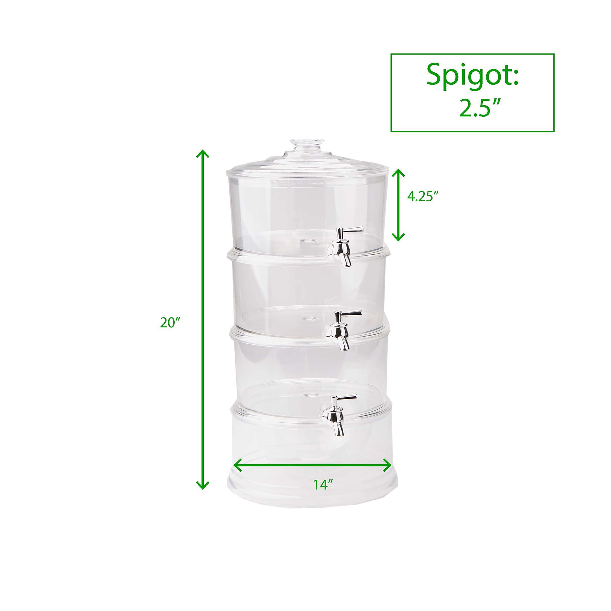Mind Reader 3-Tier Beverage Dispenser with Spigot - Clear Acrylic,  Stackable Punch Bowl - 120 fl Oz Per Tier - Perfect for Parties and Events  in the Beverage Dispensers department at