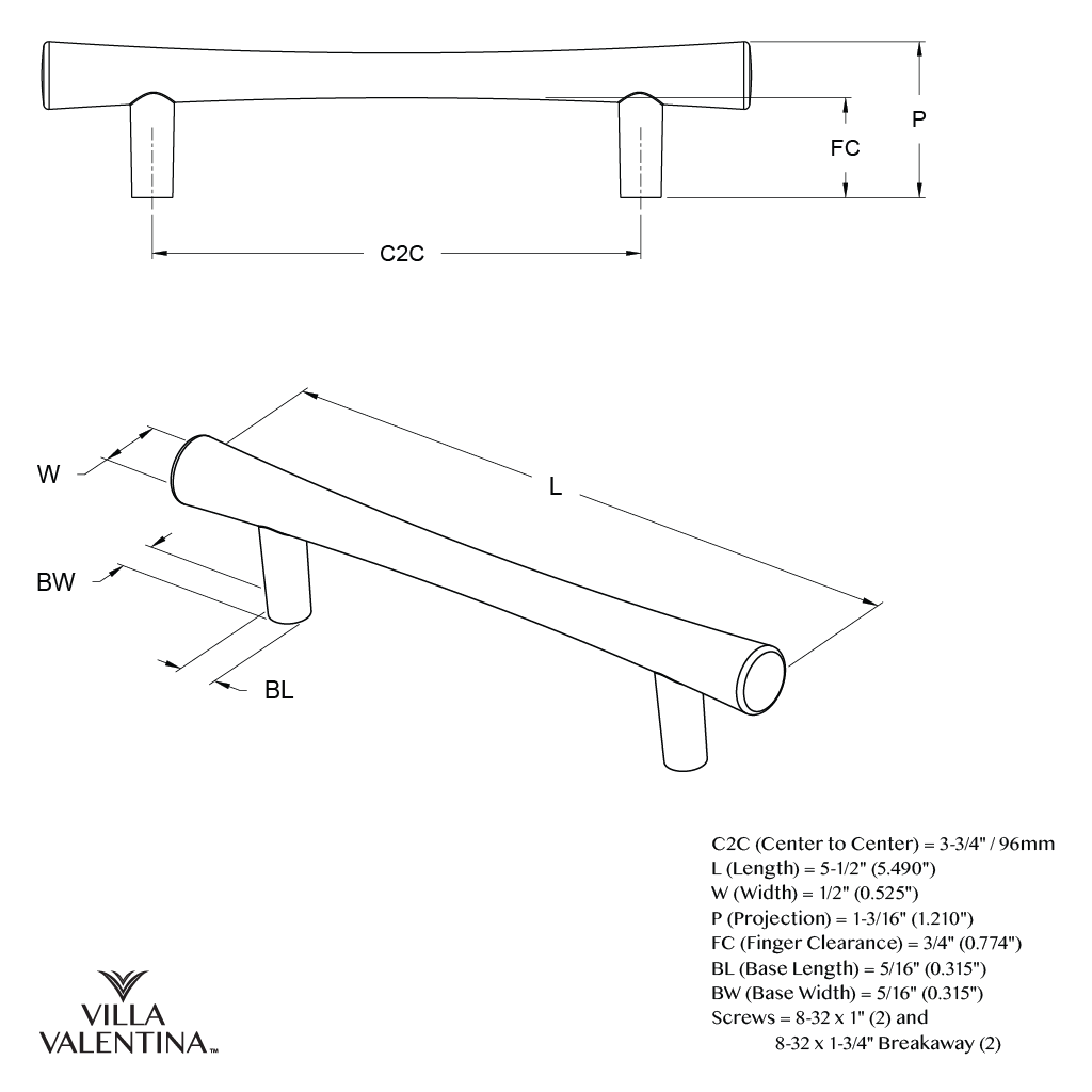 Villa Valentina VV1696MB Cabinet-Pulls - View #8