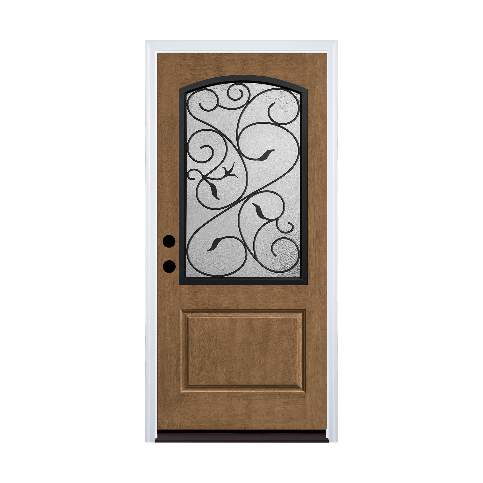 Therma-Tru 36-in x 80-in Fiberglass Center Arch Lite Prehung Front Door with Brickmould Insulating Core
