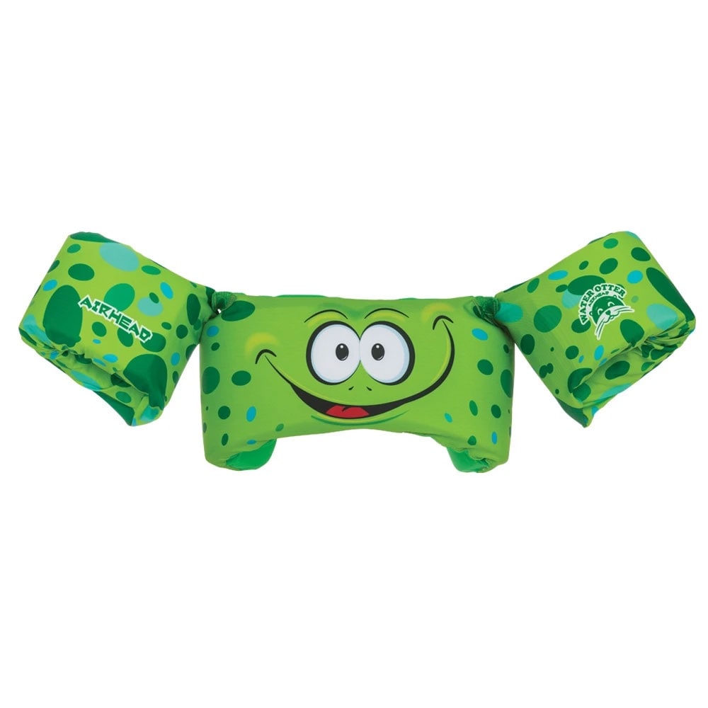 Airhead  Water Otter Premium Kids Child Life Jacket Vest with Arm Bands Frog