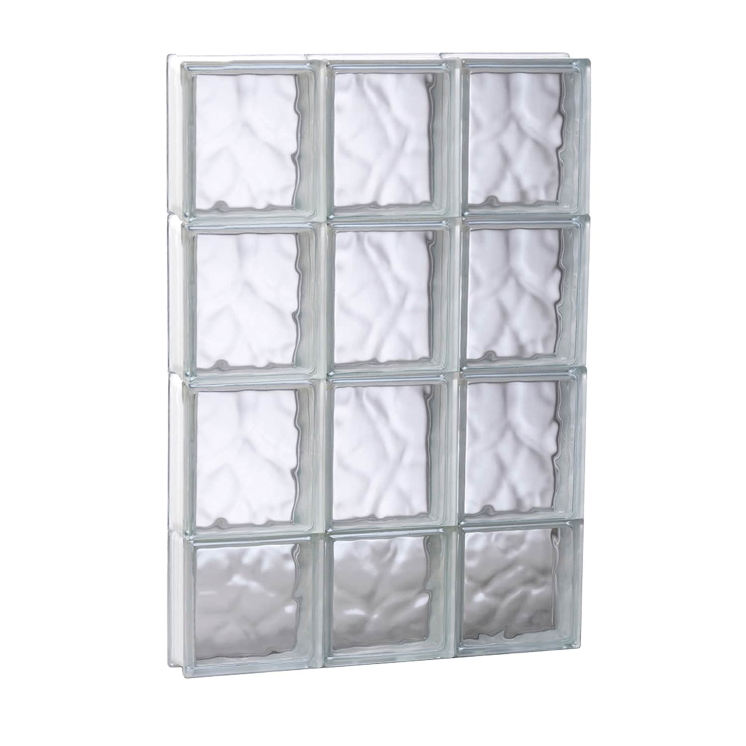REDI2SET S1830DC Wavy Glass 17-1/4-in x 29-in Frameless Replacement Glass Block Window