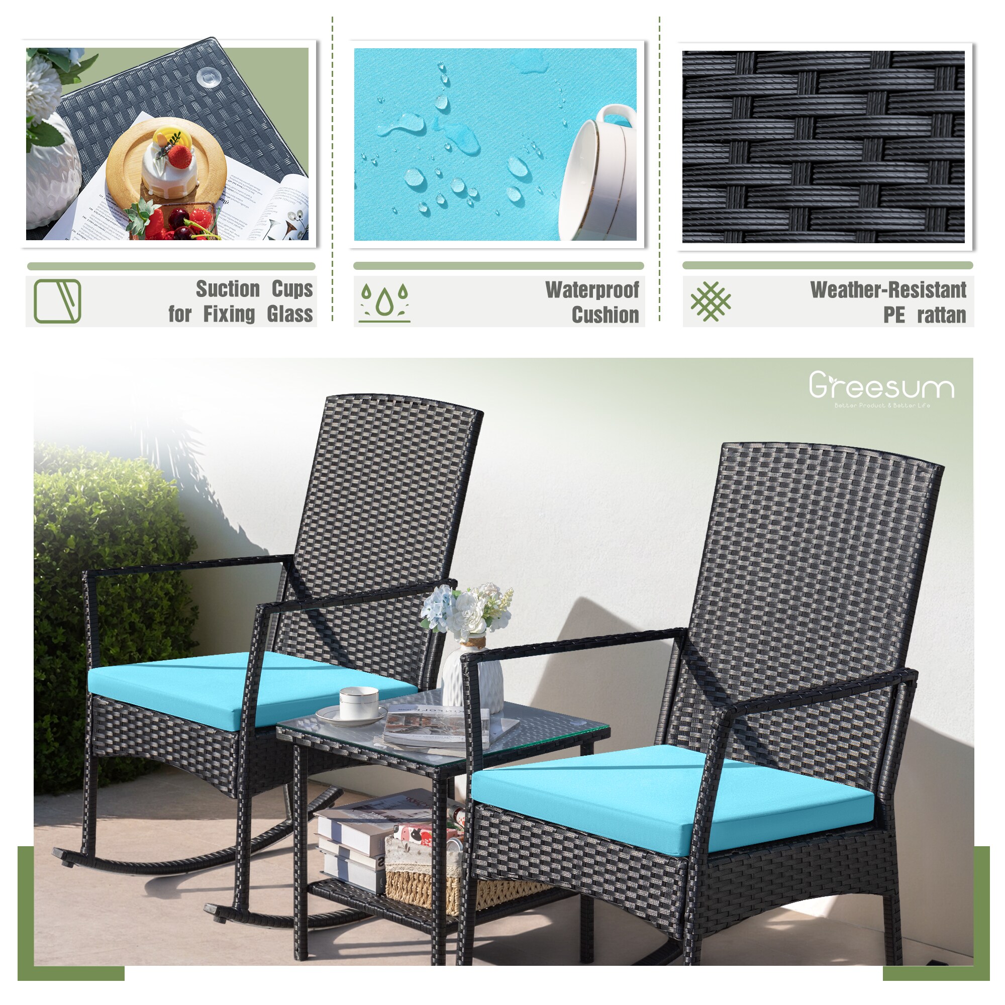 Vineego LS-LCRF23-0317-03 Patio-Conversation-Sets - View #6