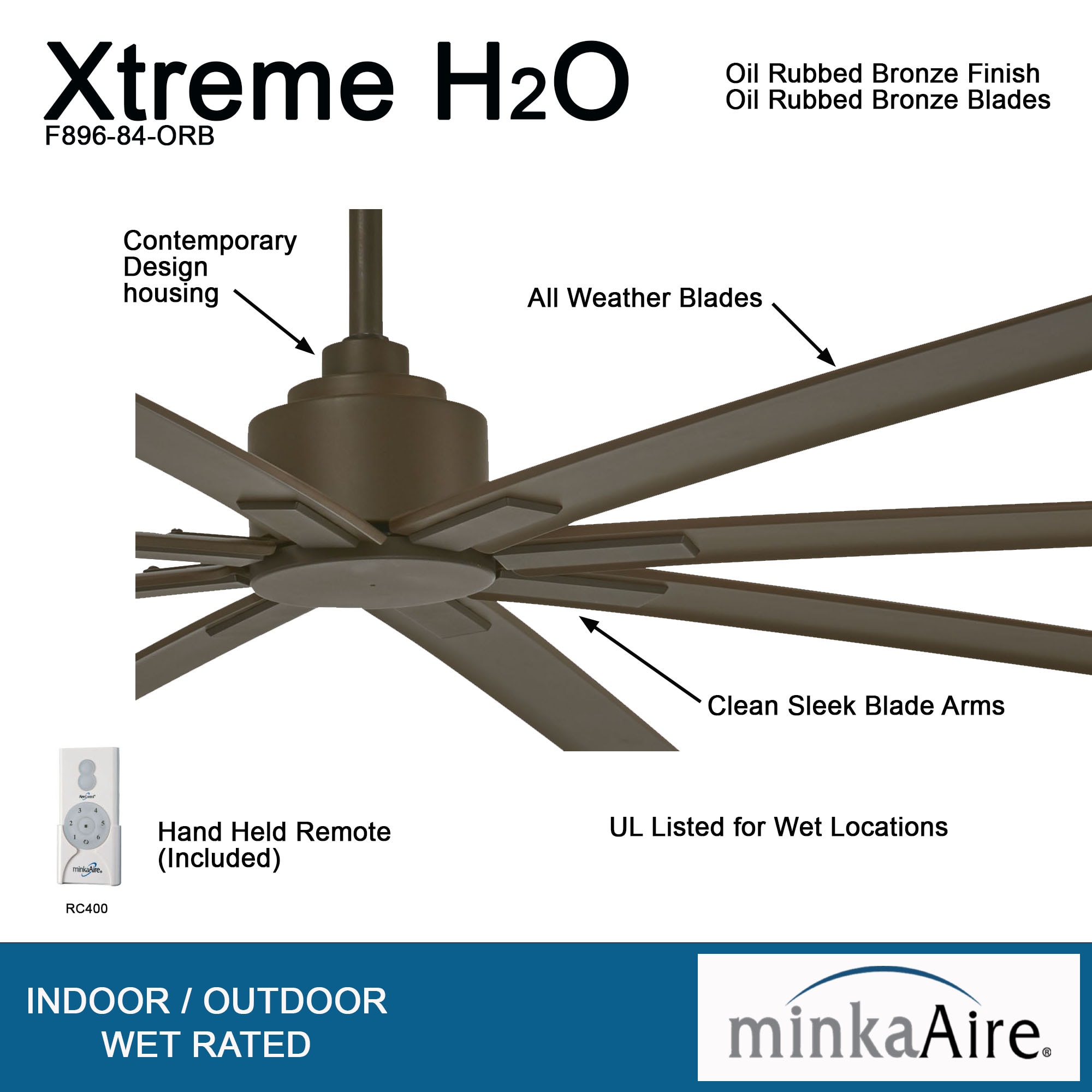 Minka Aire Xtreme 84-in Oil Rubbed Bronze Indoor/Outdoor Ceiling